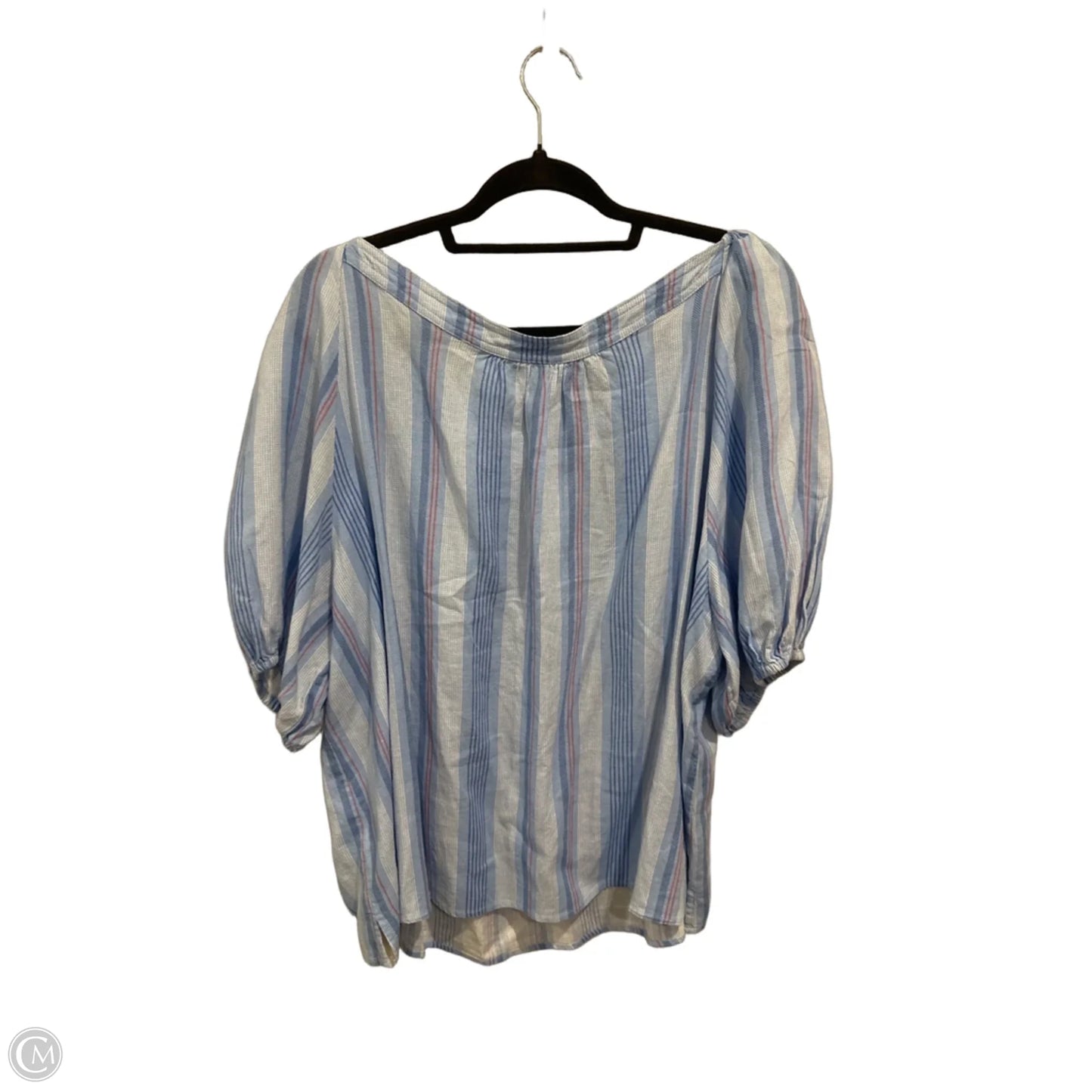 Top Short Sleeve By Versona In Blue & Red, Size: 2x