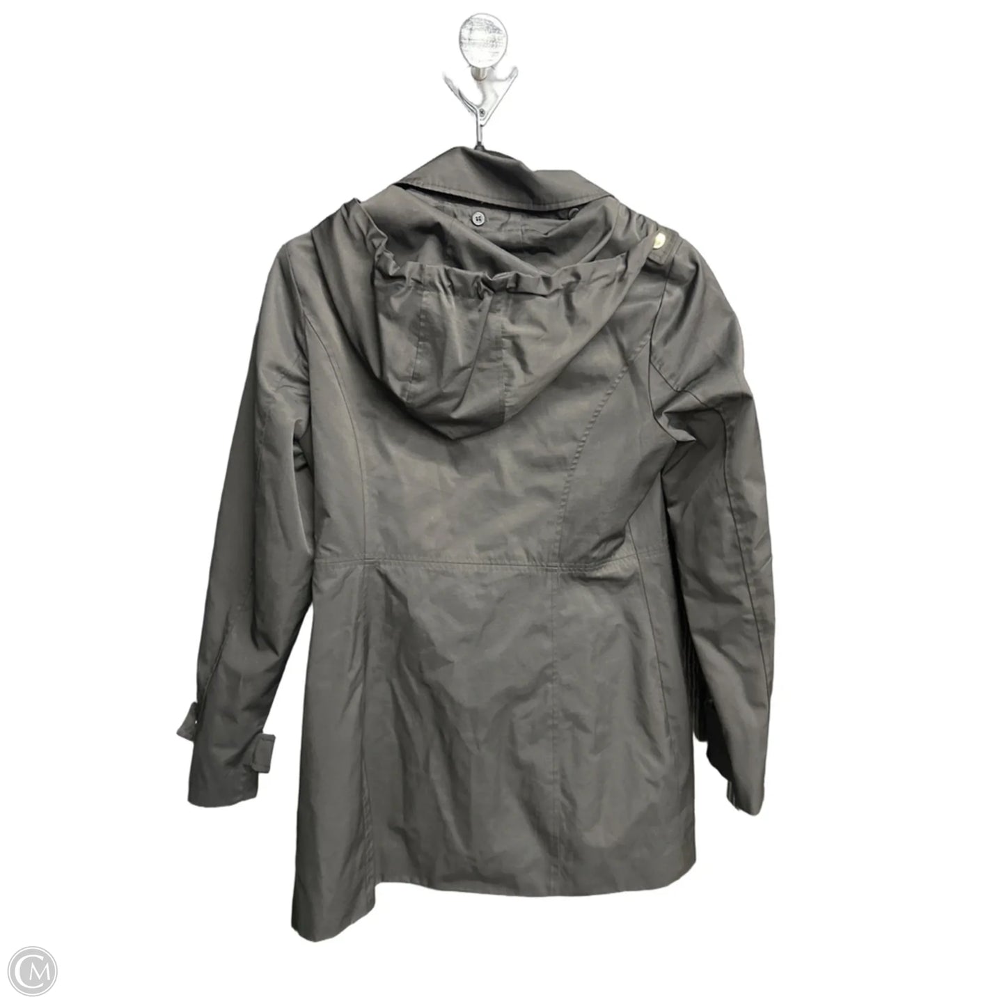 Coat Raincoat By Michael By Michael Kors In Black & Gold, Size: S