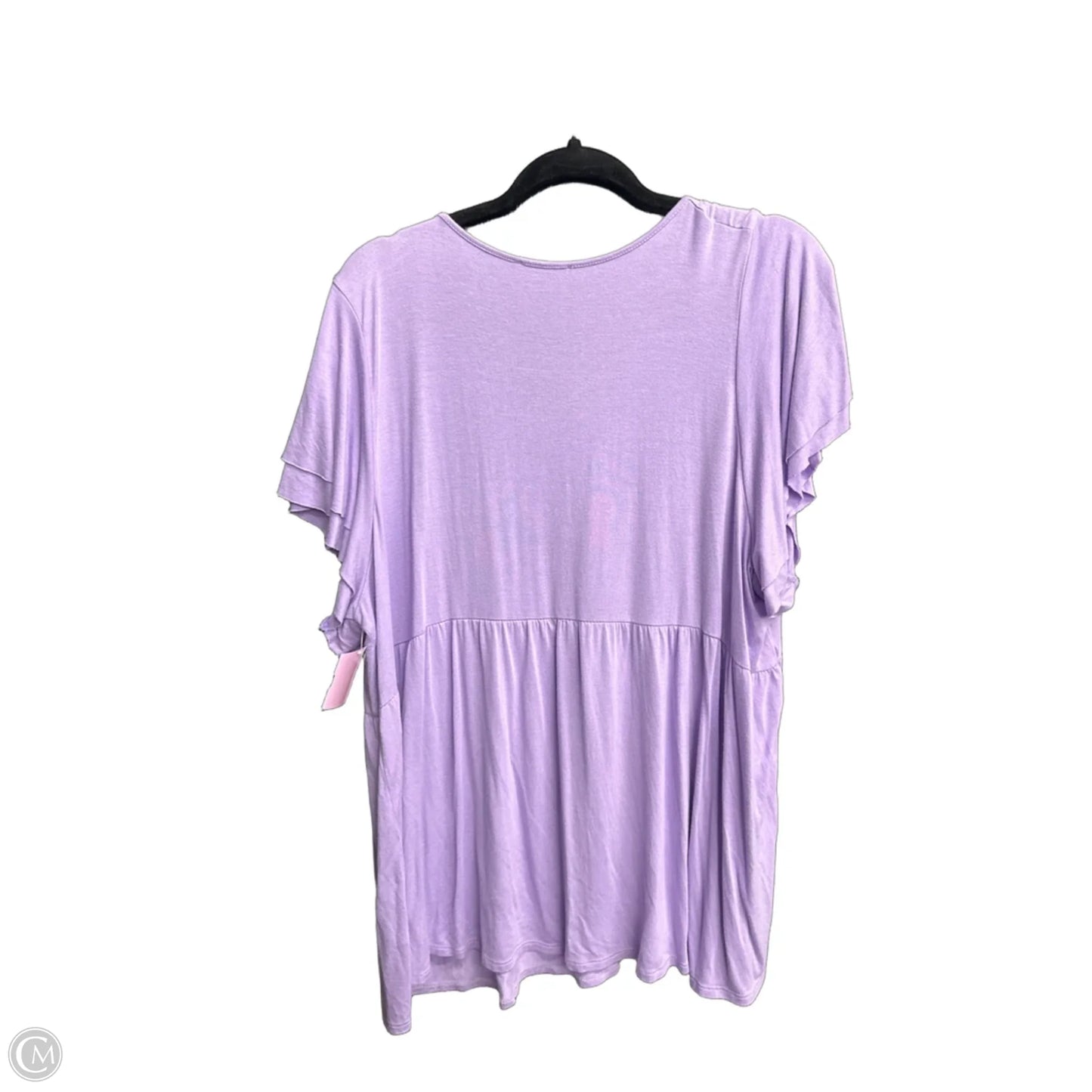 Top Short Sleeve By Chicsoul In Purple, Size: 3x