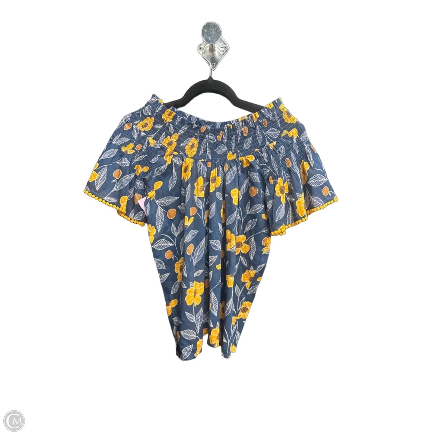 Top Short Sleeve By Ivy Jane In Blue & Orange, Size: Xs