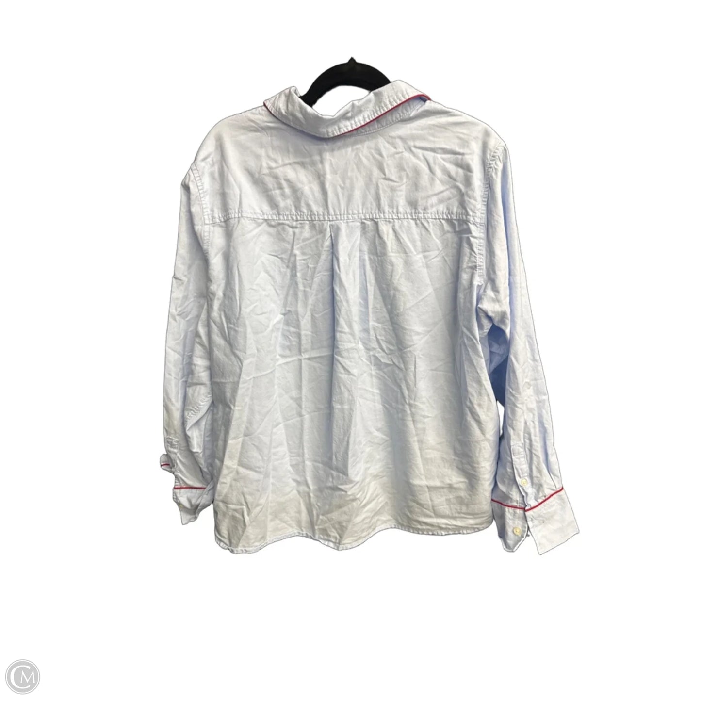 Top Long Sleeve By Free Assembly In Blue & Red, Size: Xxl