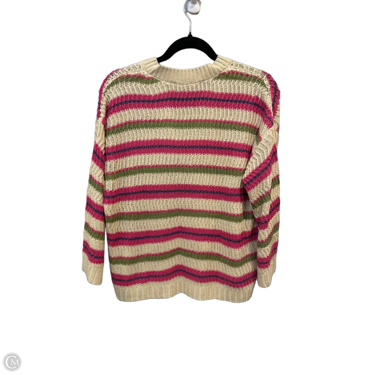 Top Long Sleeve By Loft In Green & Pink, Size: M