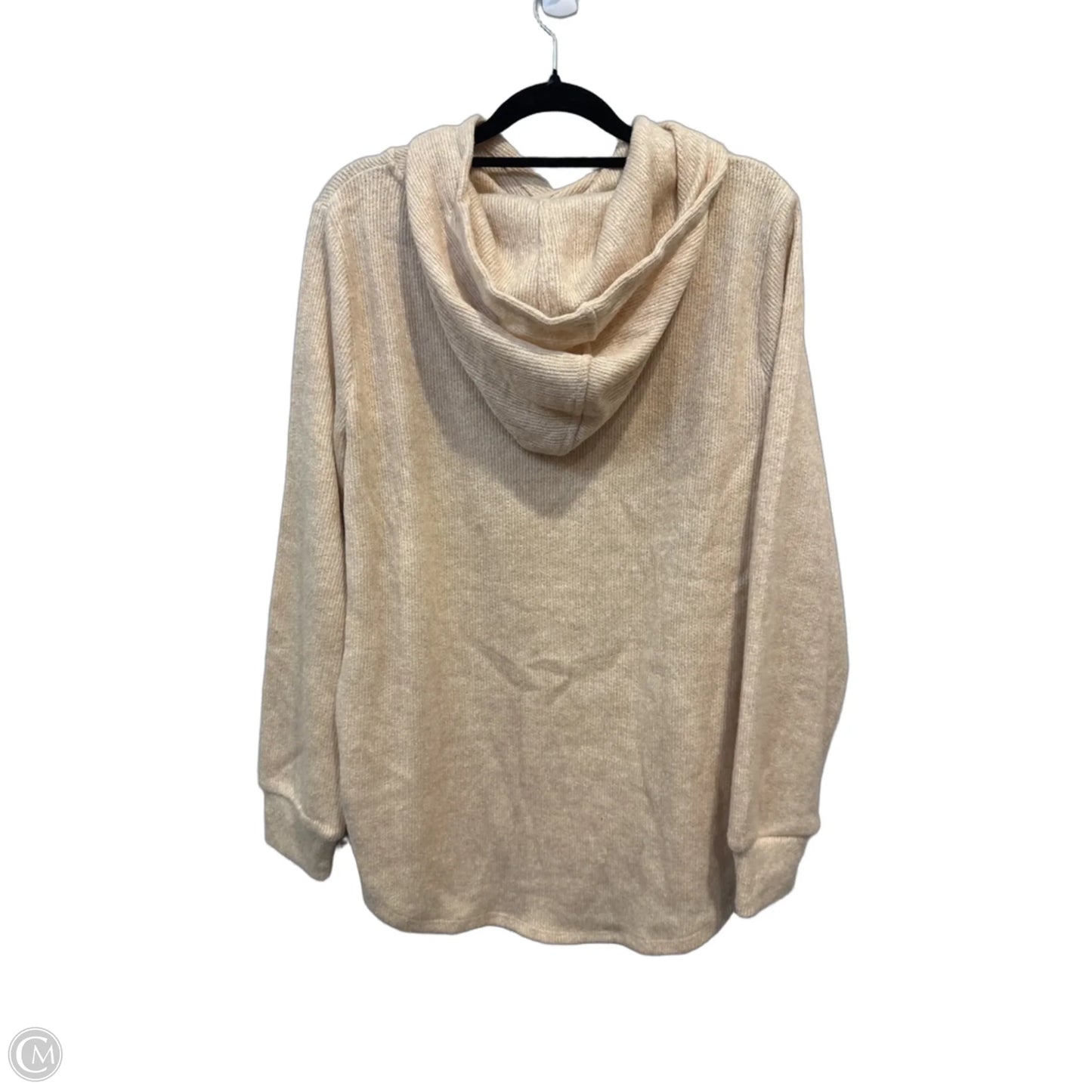 Sweatshirt Hoodie By Loft In Beige, Size: L