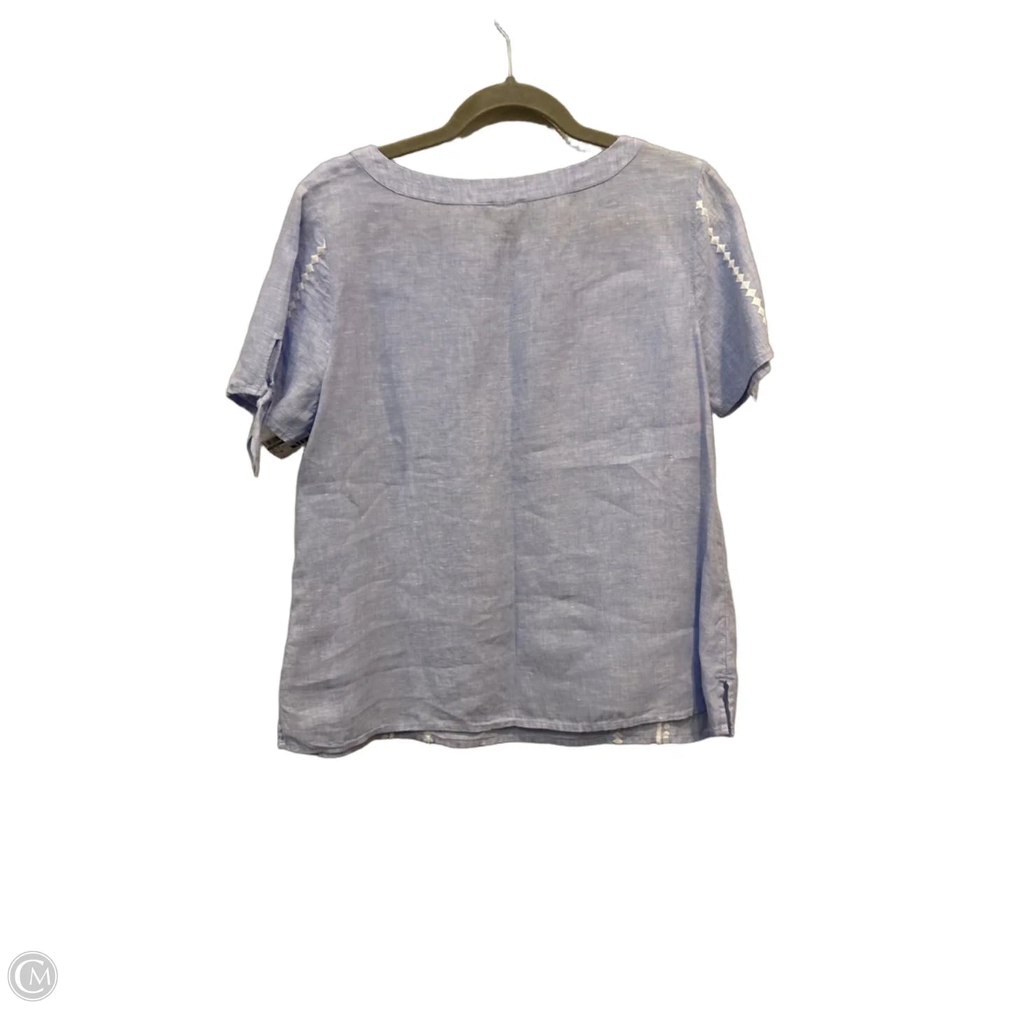 Top Short Sleeve By Talbots In Blue & White, Size: Mp