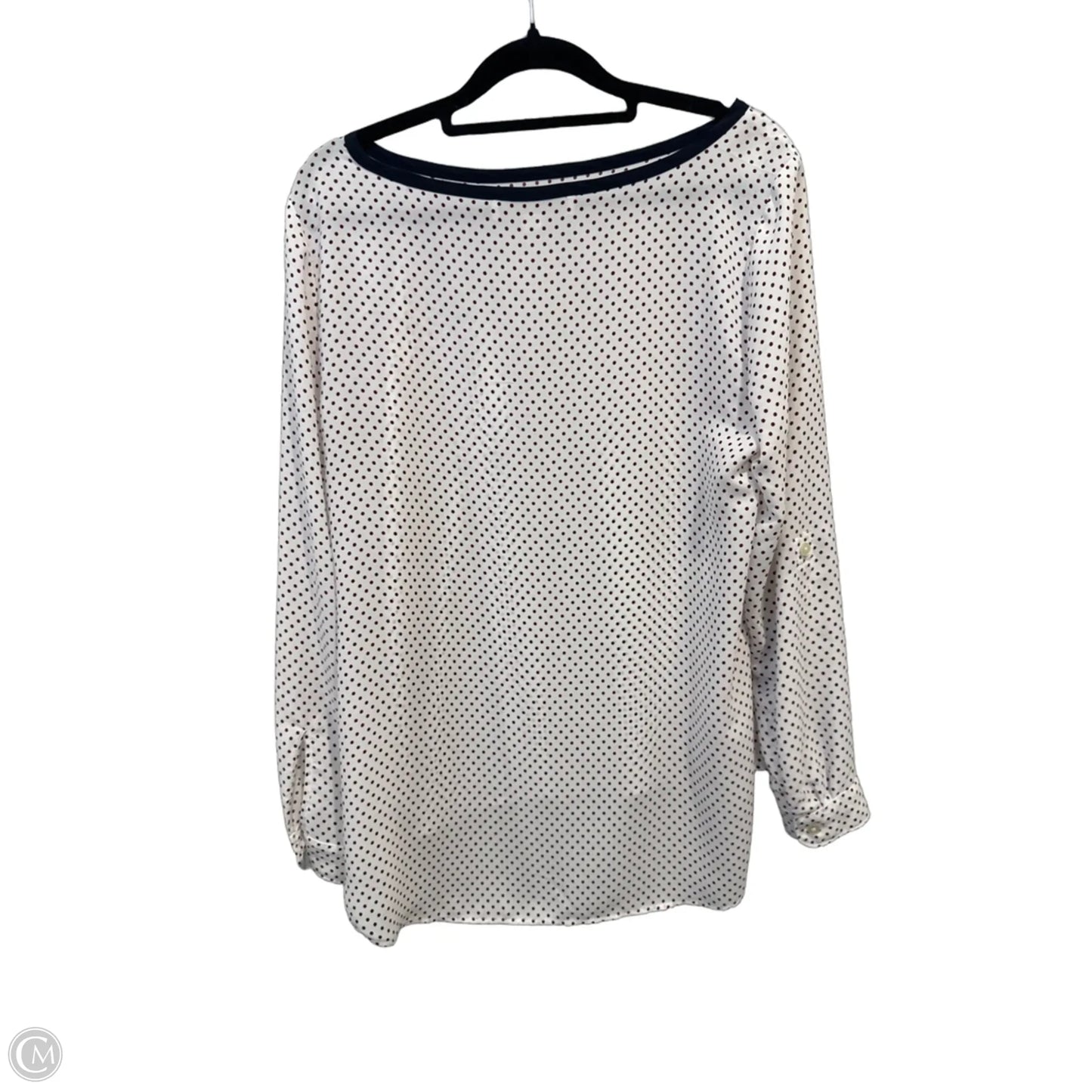 Top Long Sleeve By Loft In Polkadot Pattern, Size: Mp