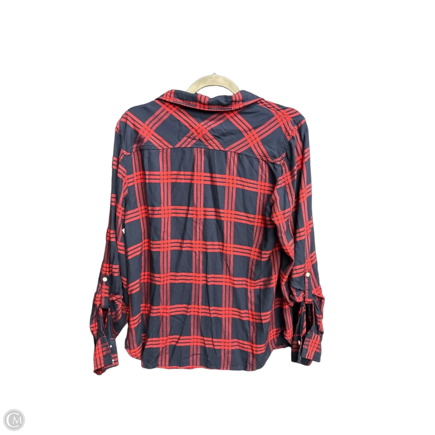 Top Long Sleeve By Tommy Hilfiger In Blue & Red, Size: L