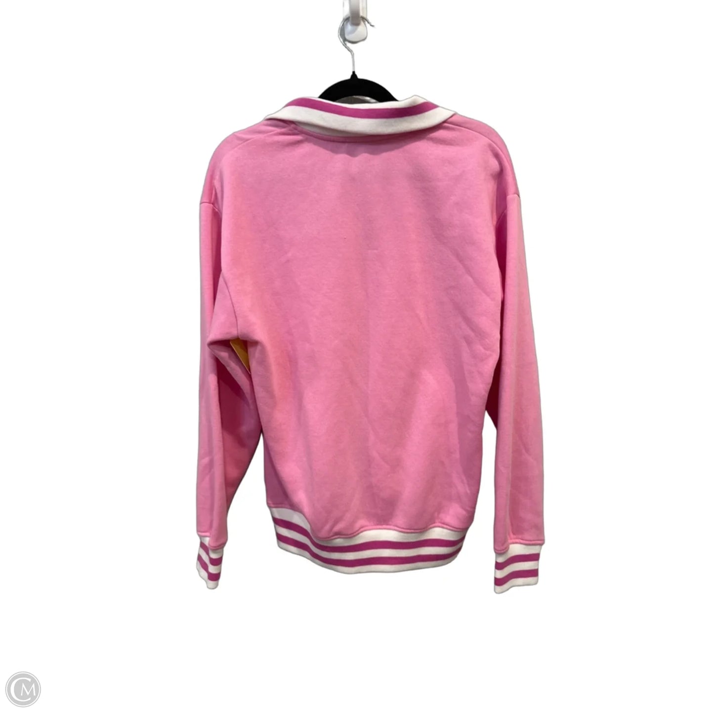 Sweatshirt Collar By Clothes Mentor In Pink & White, Size: S