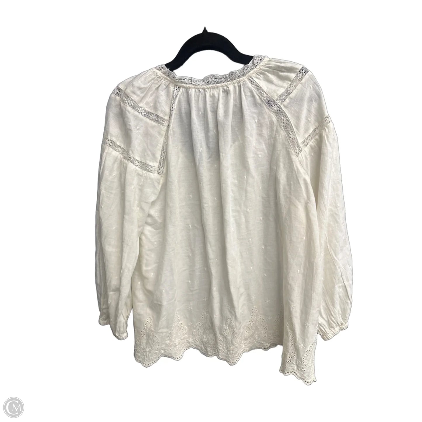 Top Long Sleeve By Old Navy In Cream, Size: L