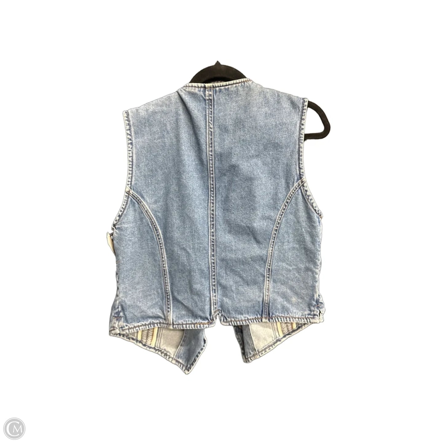 Top Sleeveless By Poetic License In Blue Denim, Size: L