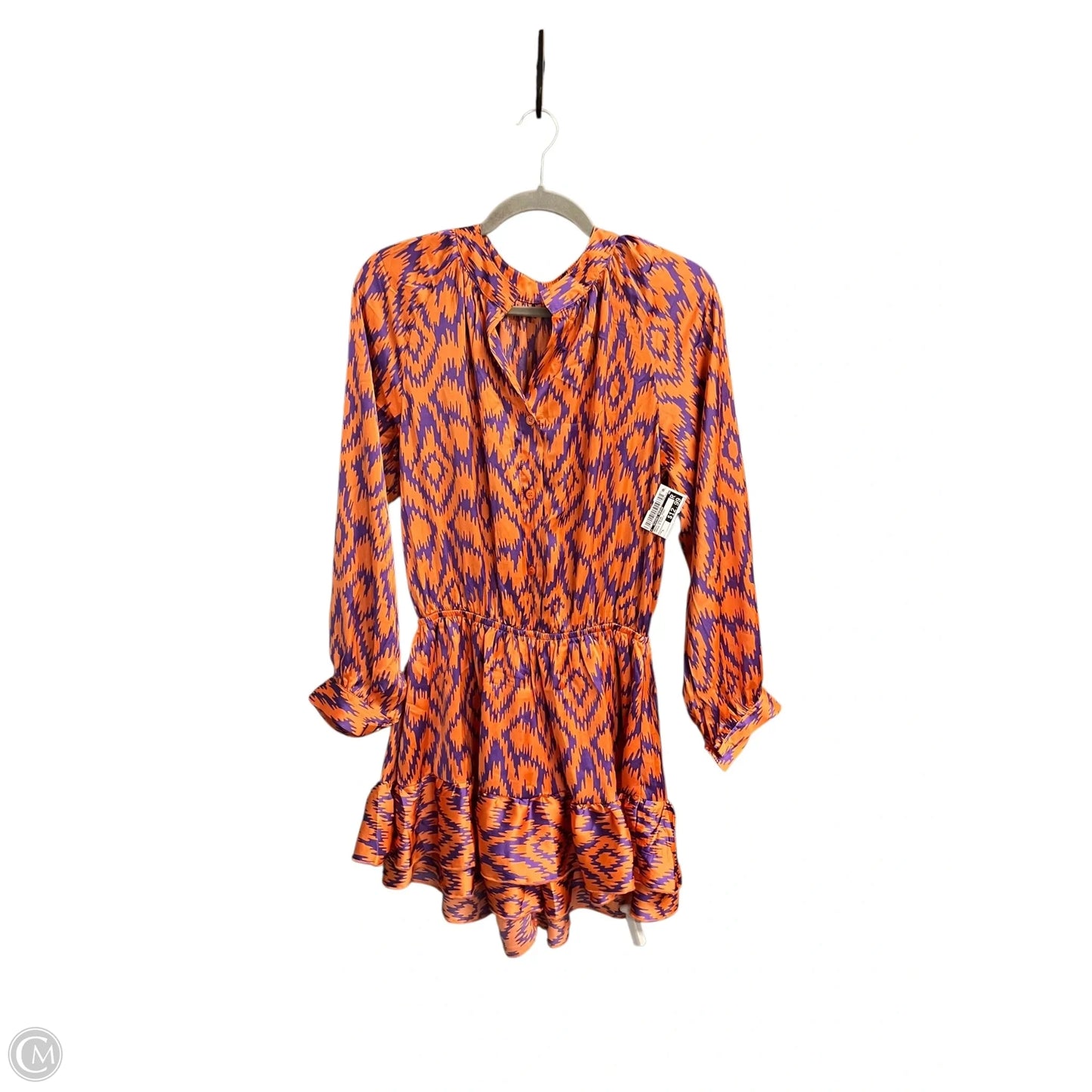 Dress Casual Midi By Clothes Mentor In Orange & Purple, Size: L