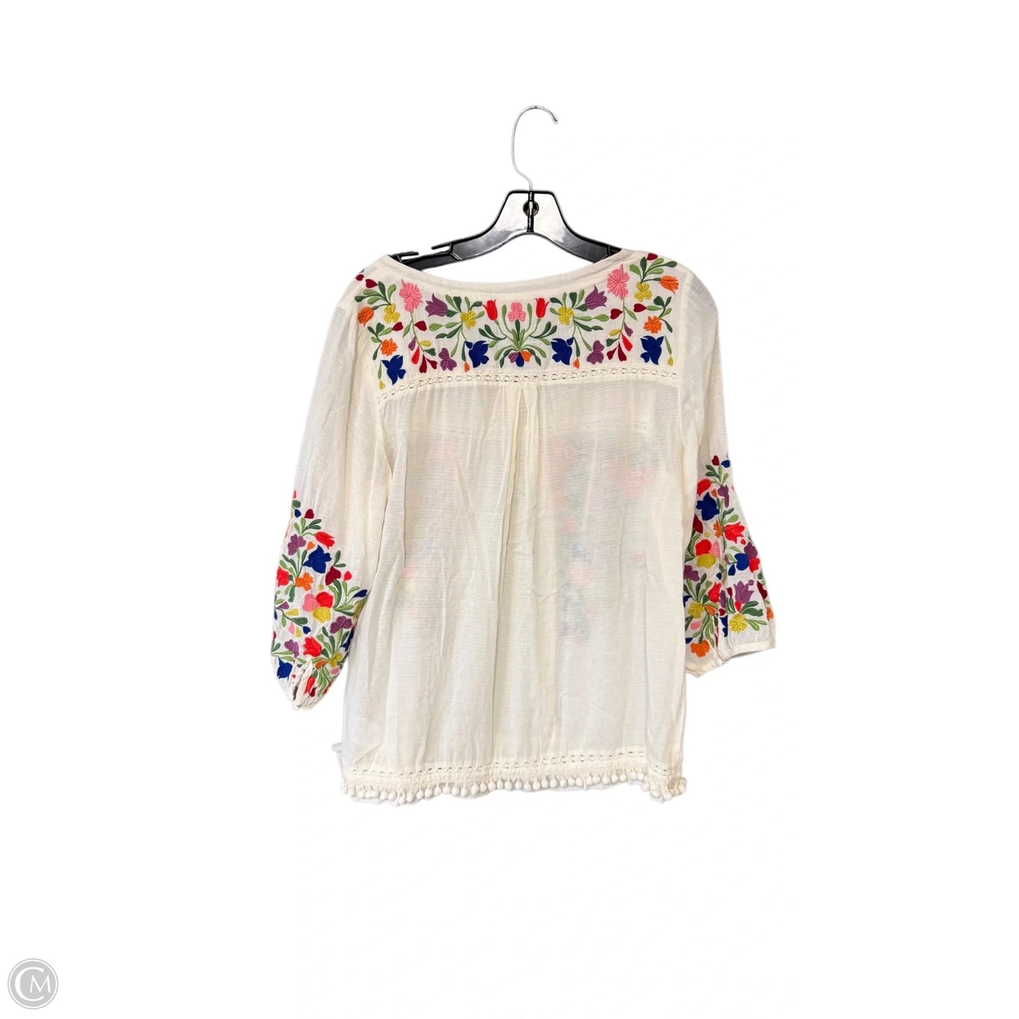 Top 3/4 Sleeve By Clothes Mentor In Cream, Size: 8