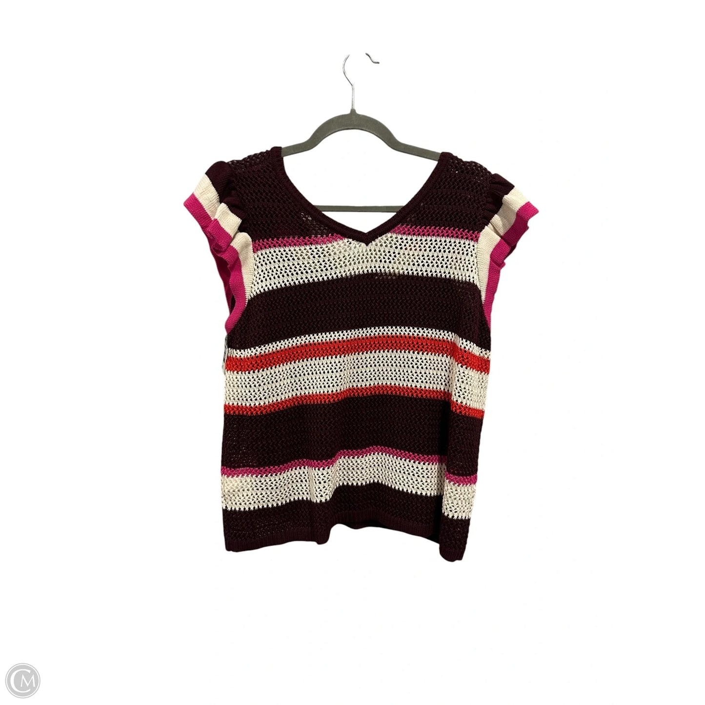 Top Sleeveless By Nine West In Maroon, Size: Xxl