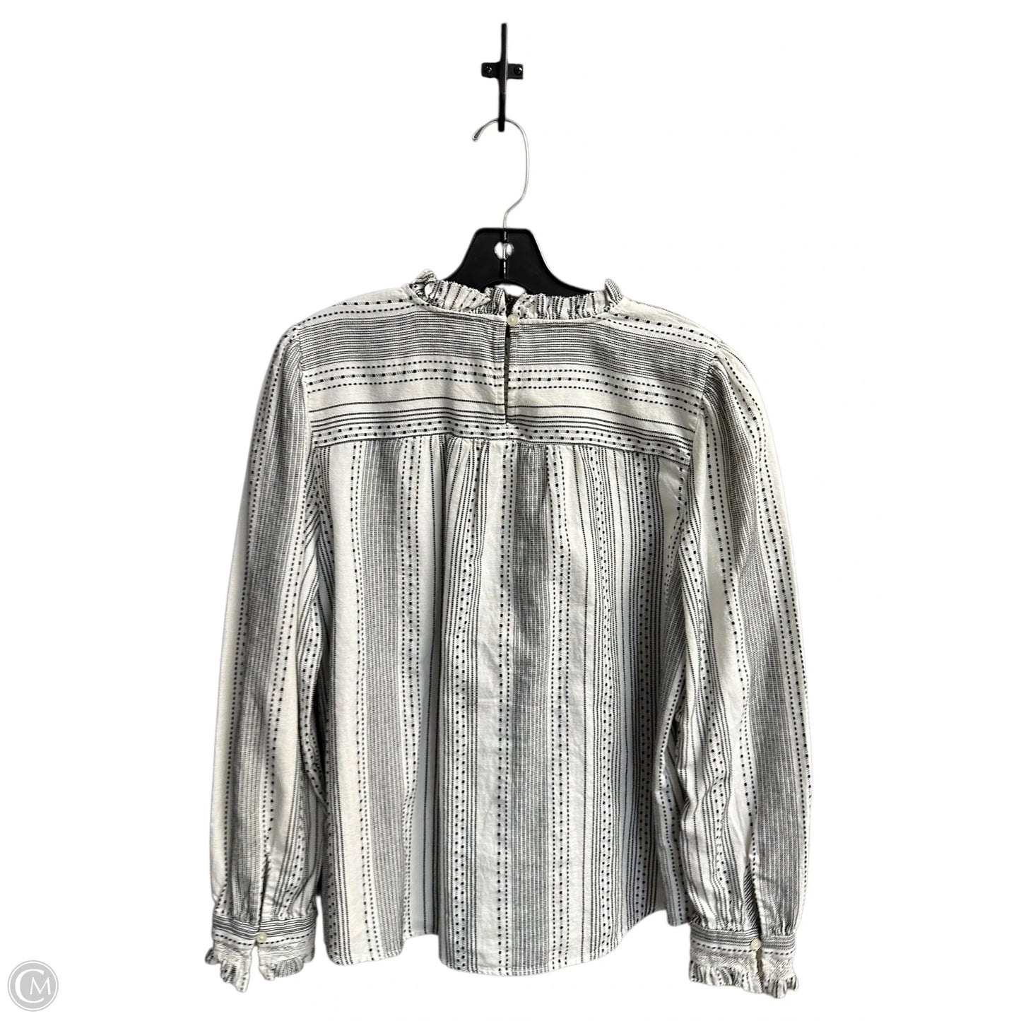 Blouse Long Sleeve By Loft In Black & White, Size: L
