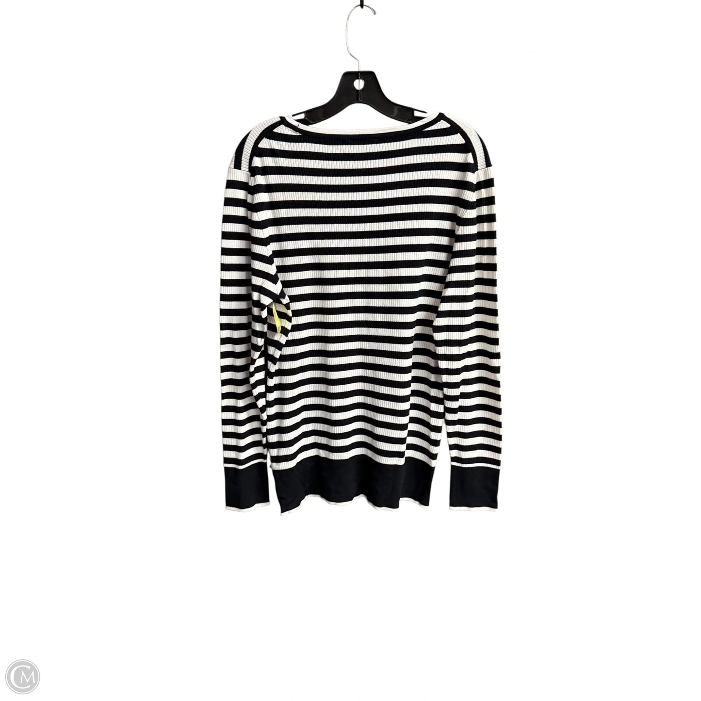 Top Long Sleeve Designer By Karl Lagerfeld In Black & White, Size: Xl