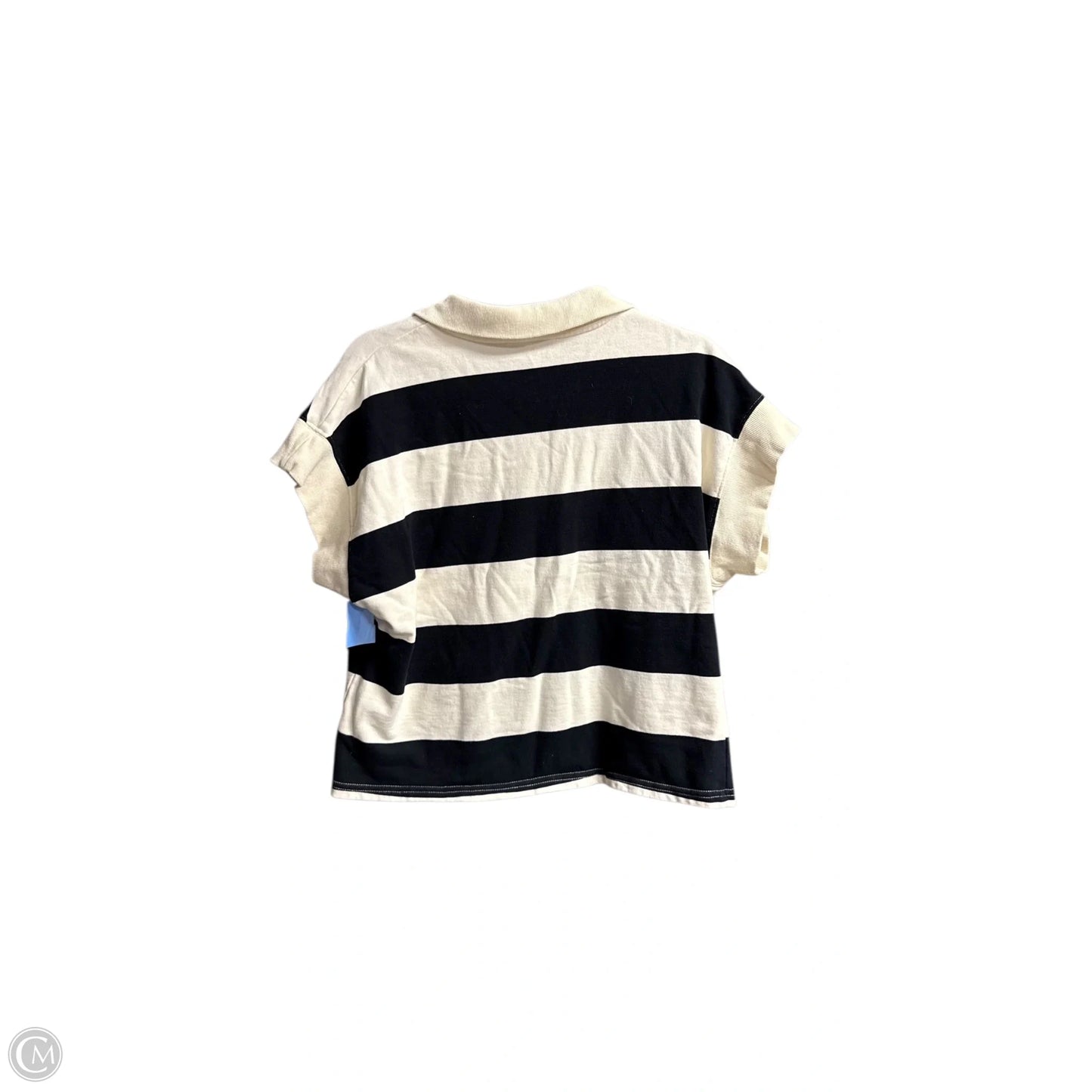 Top Short Sleeve By She + Sky In Black & Cream, Size: M