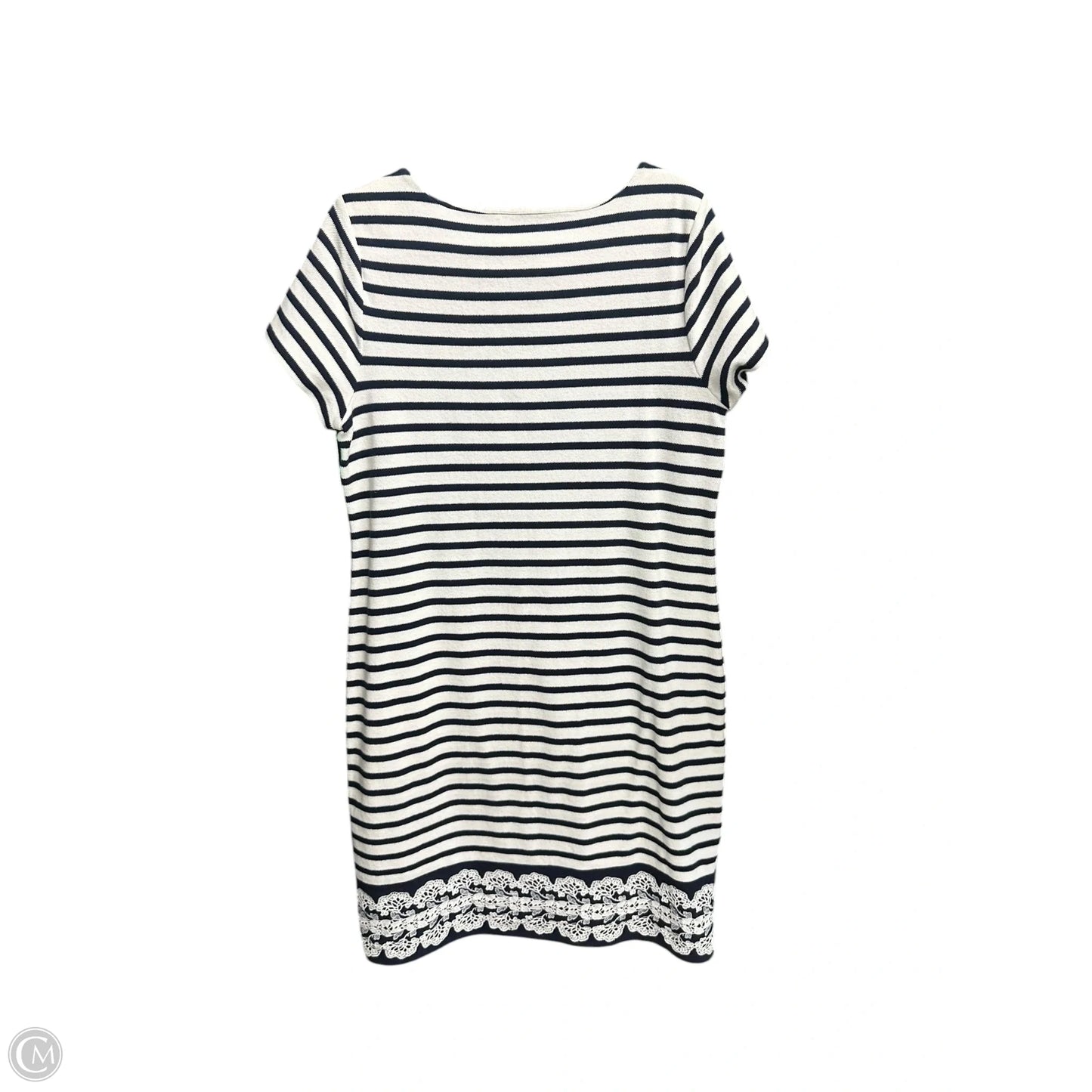 Dress Casual Midi By Talbots In Striped Pattern, Size: L