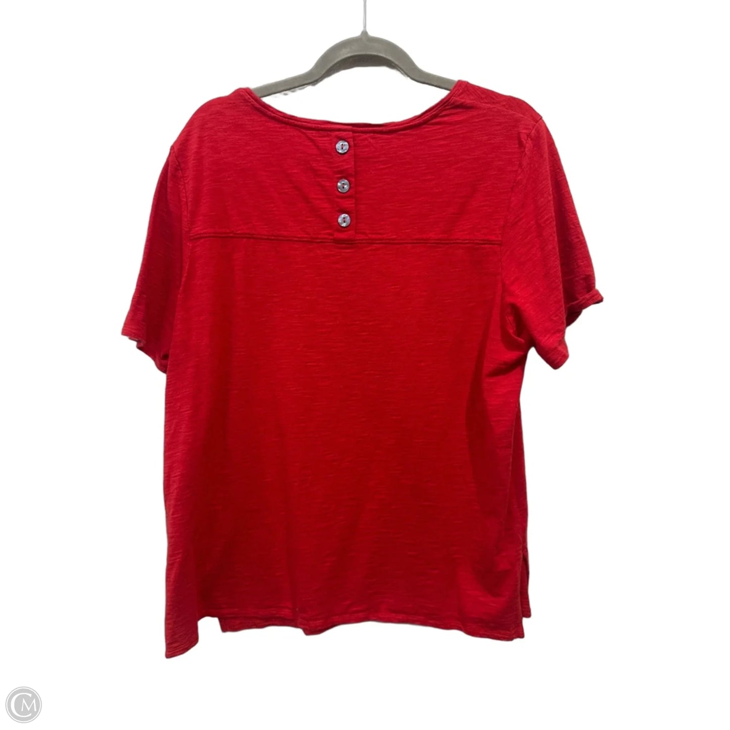 Top Short Sleeve Basic By Chicos In Red, Size: Xl