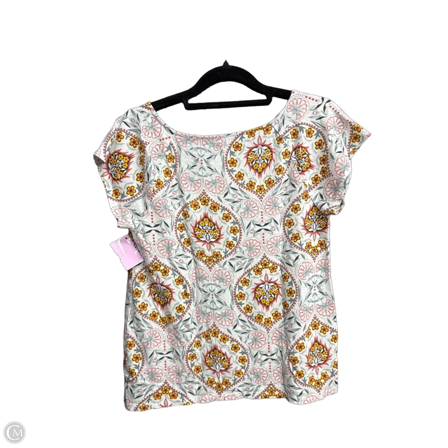 Top Short Sleeve Basic By Loft In Paisley Print, Size: Xs
