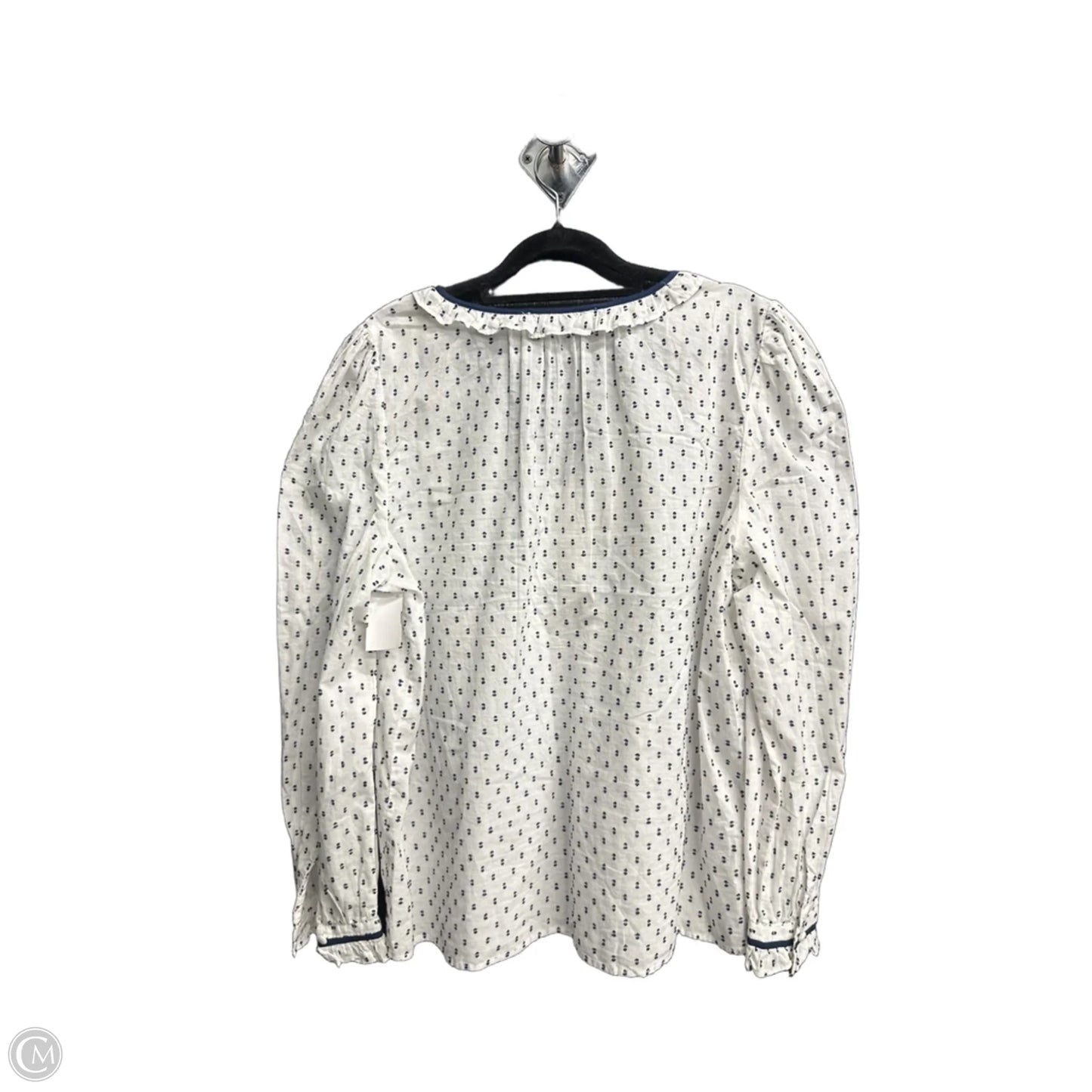 Top Long Sleeve By Loft In White, Size: L