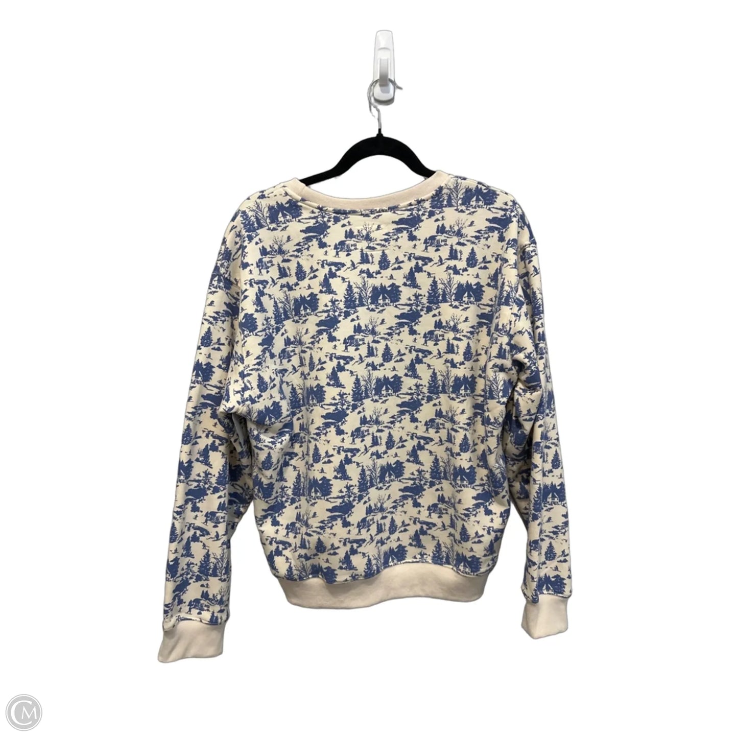 Top Long Sleeve By Umgee In Blue & Cream, Size: M