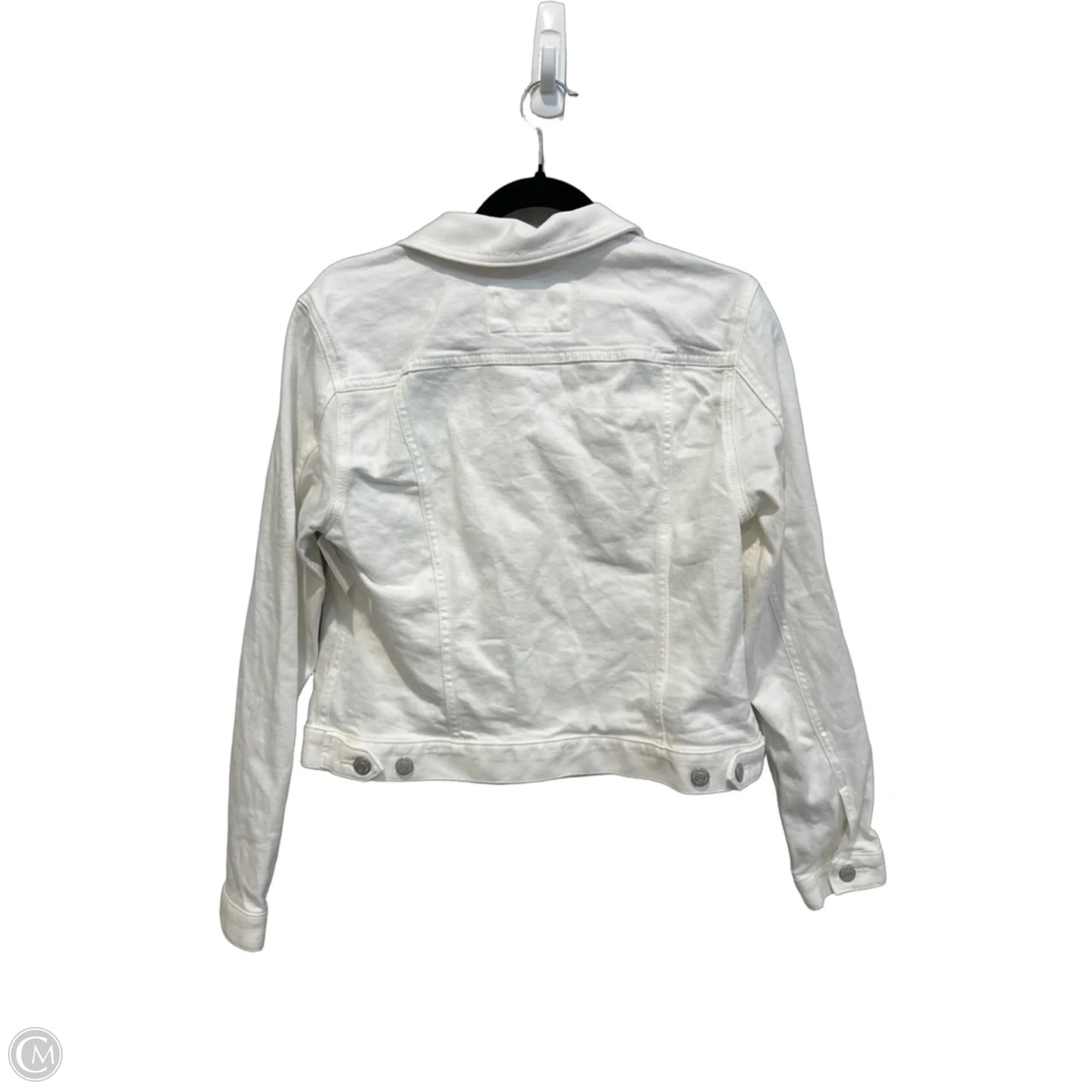 Jacket Denim By Loft In White Denim, Size: M
