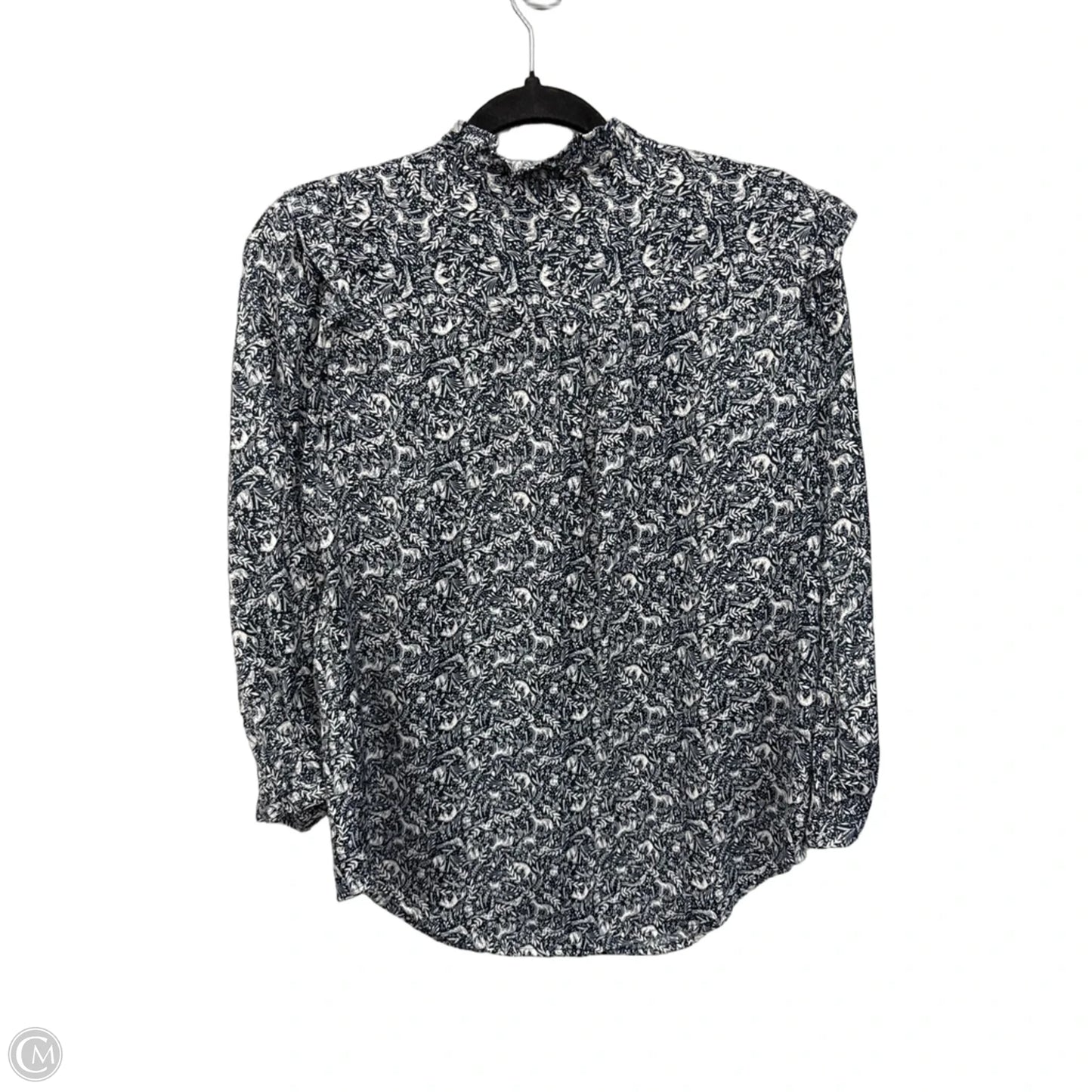 Blouse Long Sleeve By Lc Lauren Conrad In Navy, Size: M