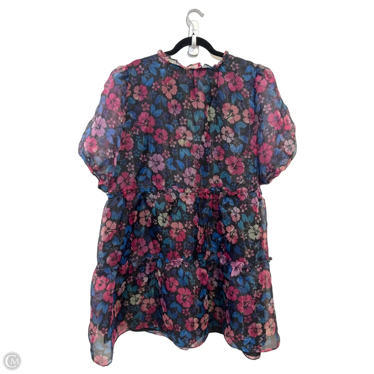 Dress Casual Short By Sugar Lips In Floral Print, Size: 2x