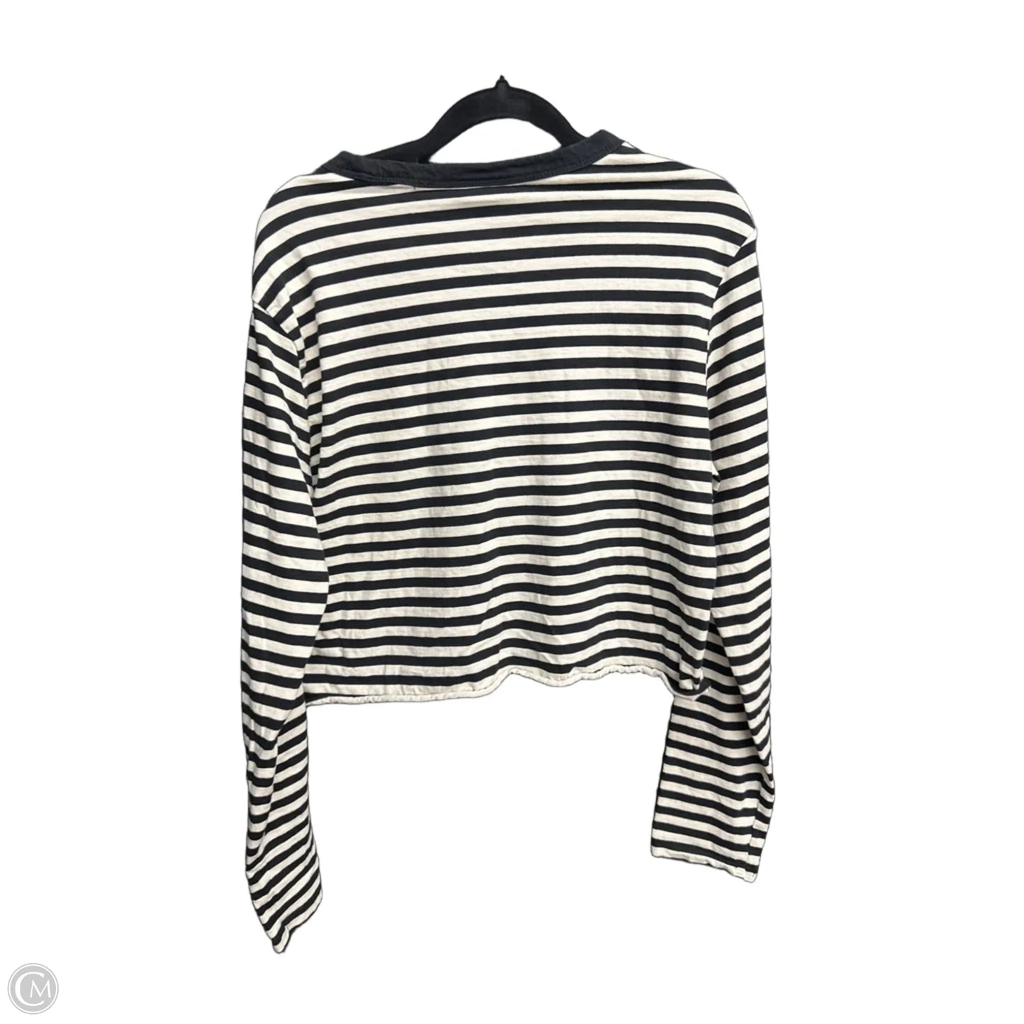 Top Long Sleeve Basic By H&m In Striped Pattern, Size: M