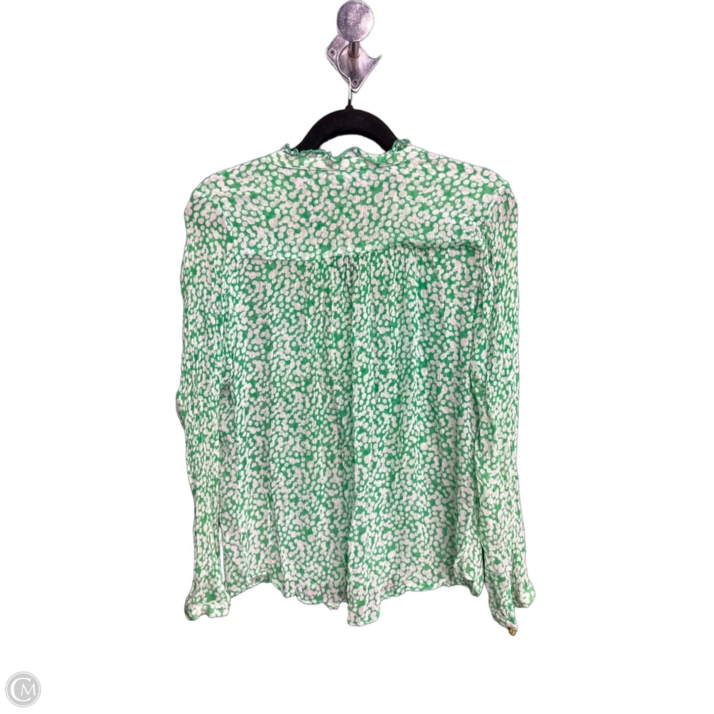 Top Long Sleeve By Clothes Mentor In Green & White, Size: S