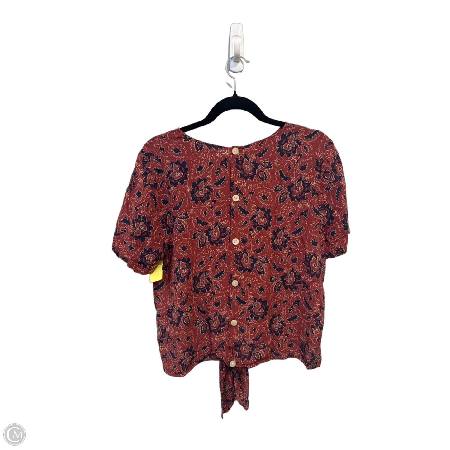 Top Short Sleeve By Madewell In Floral Print, Size: L