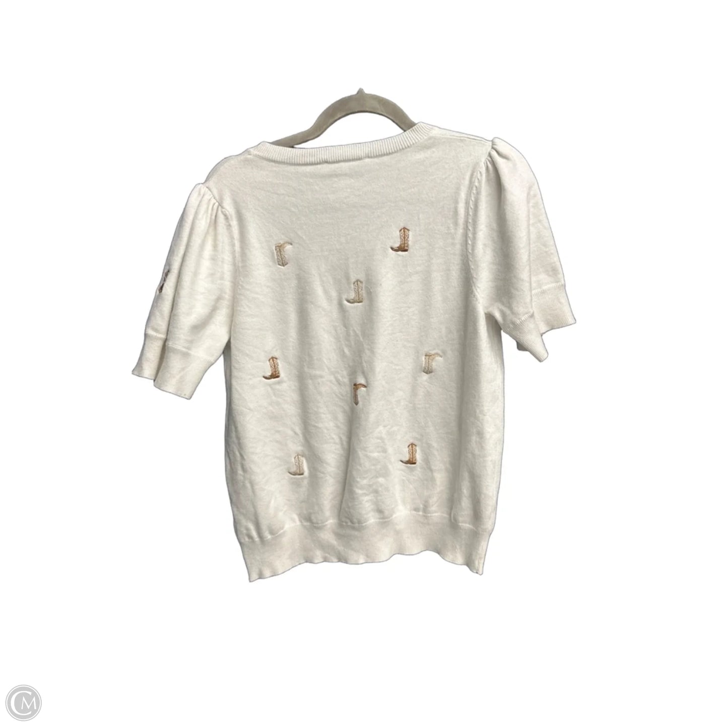 Top Short Sleeve By Gilli In Cream, Size: L