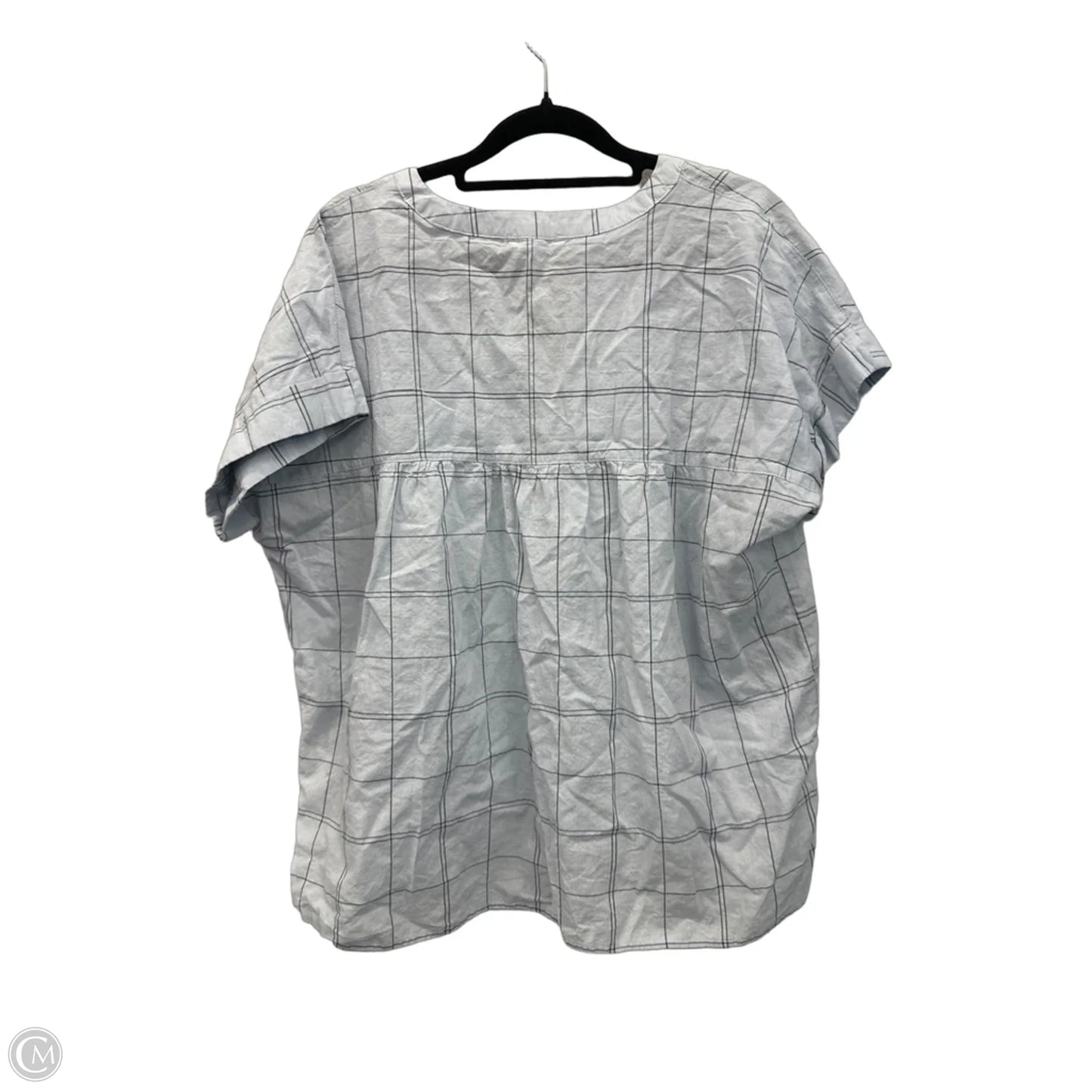 Top Short Sleeve By Blu Pepper In Black & Blue, Size: L
