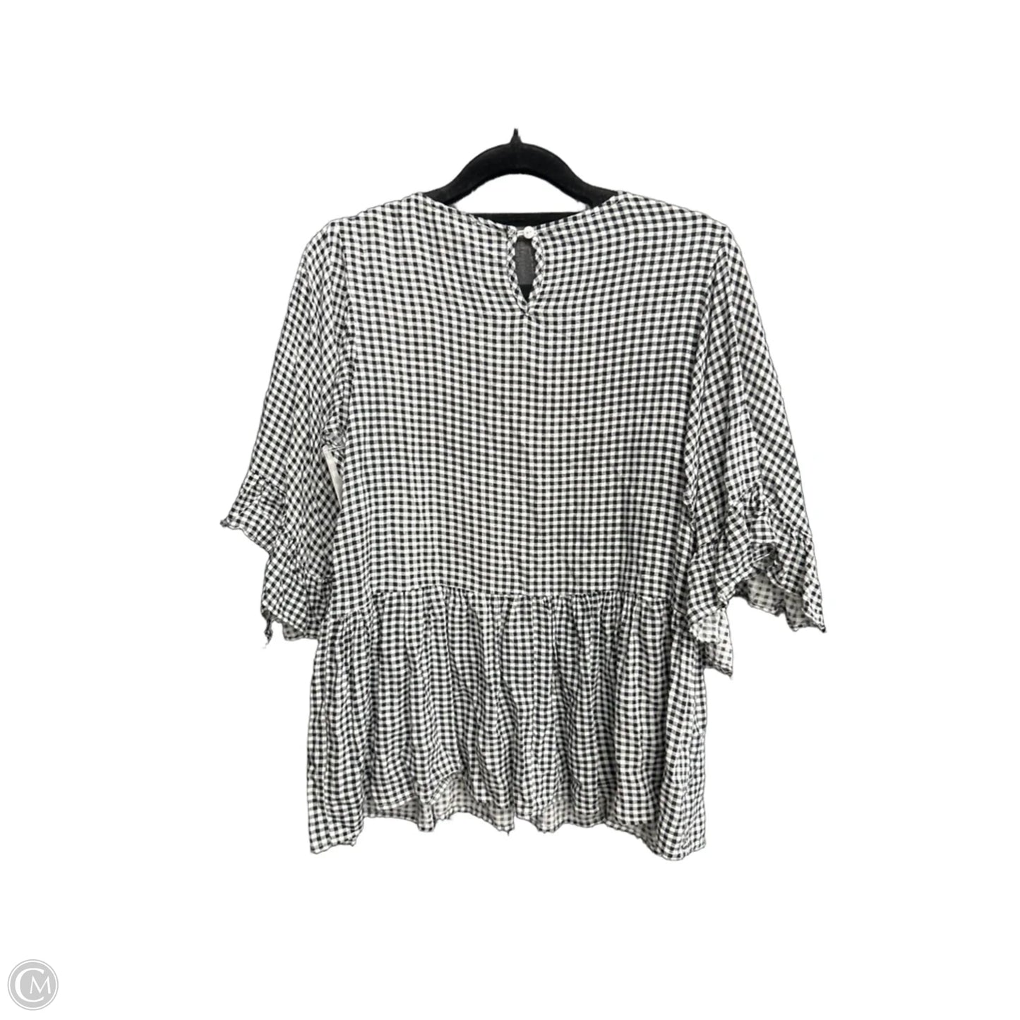 Top Short Sleeve By Entro In Plaid Pattern, Size: S