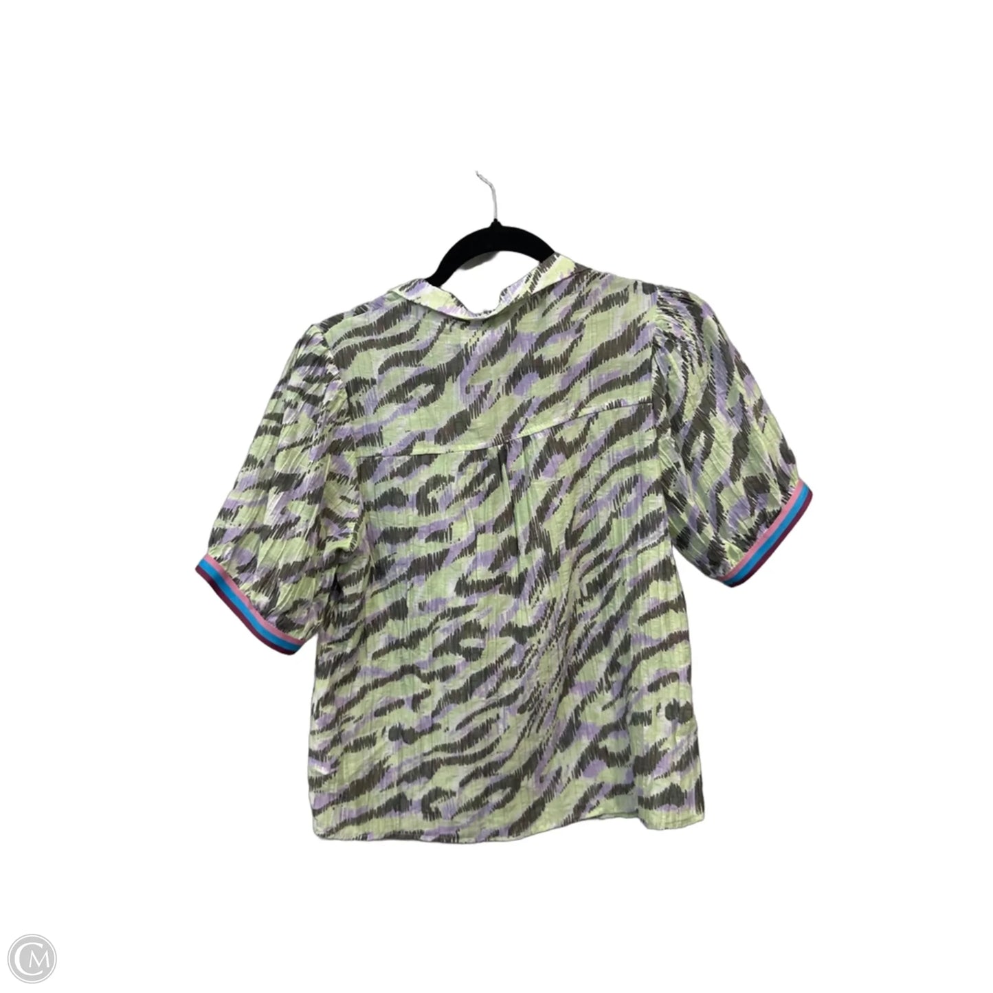 Top Short Sleeve By Voy In Green & Purple, Size: S