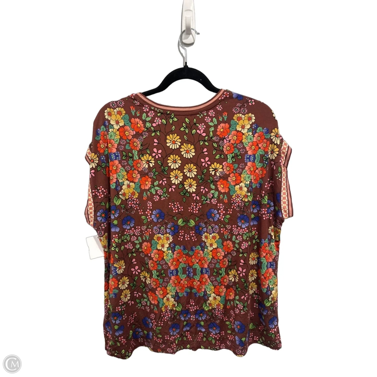 Top Short Sleeve By Johnny Was In Floral Print, Size: Xl