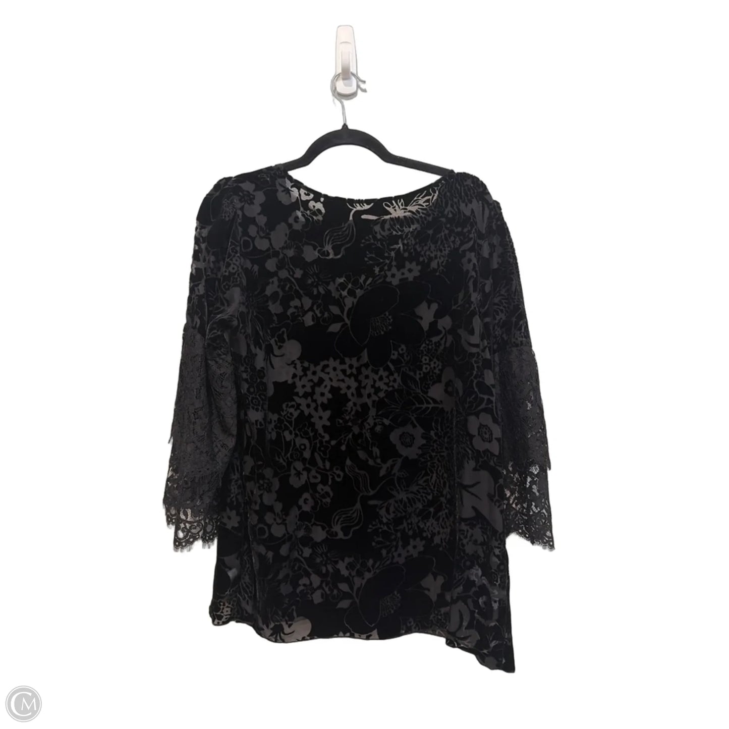 Top 3/4 Sleeve By Johnny Was In Black, Size: M