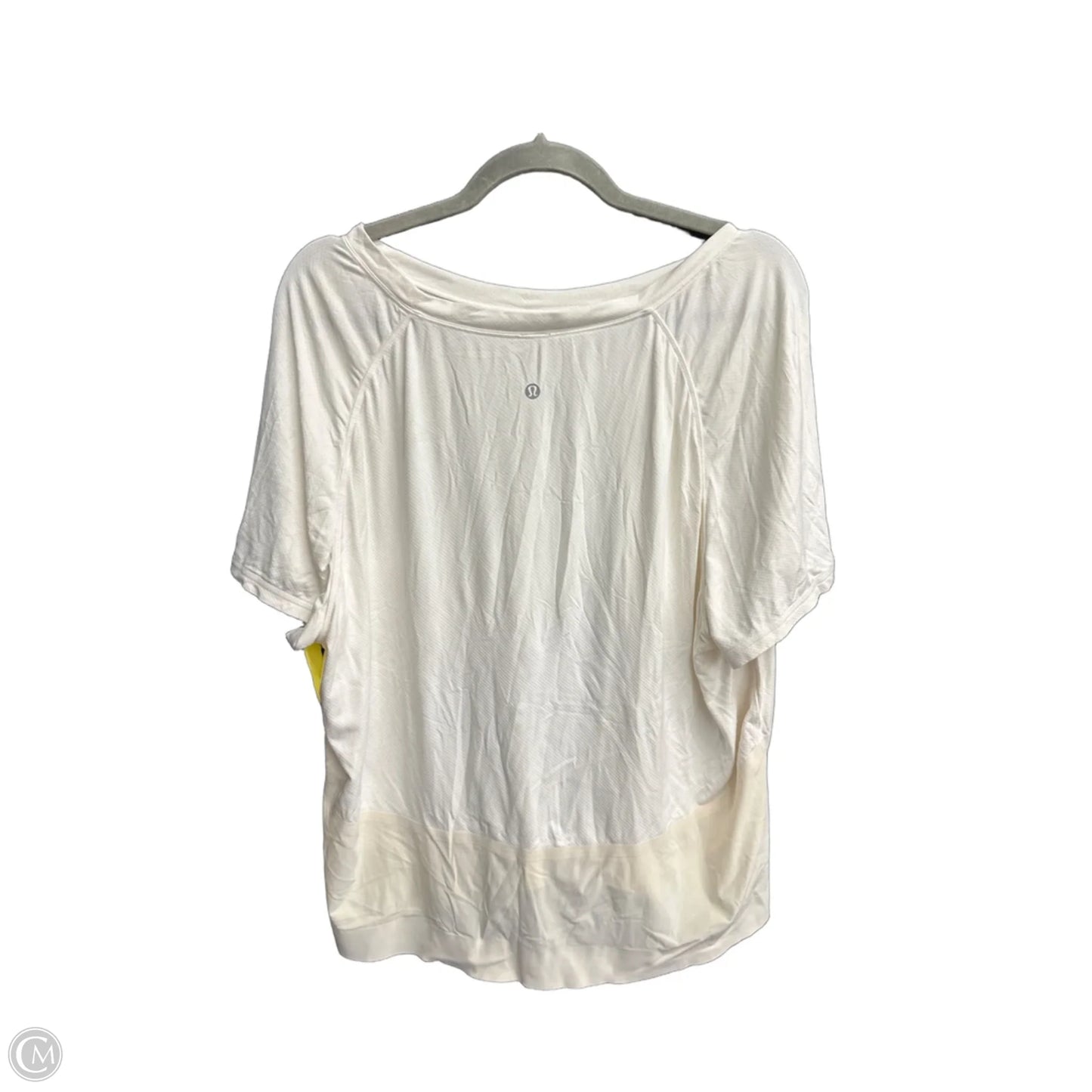 Athletic Top Short Sleeve By Lululemon In White, Size: L