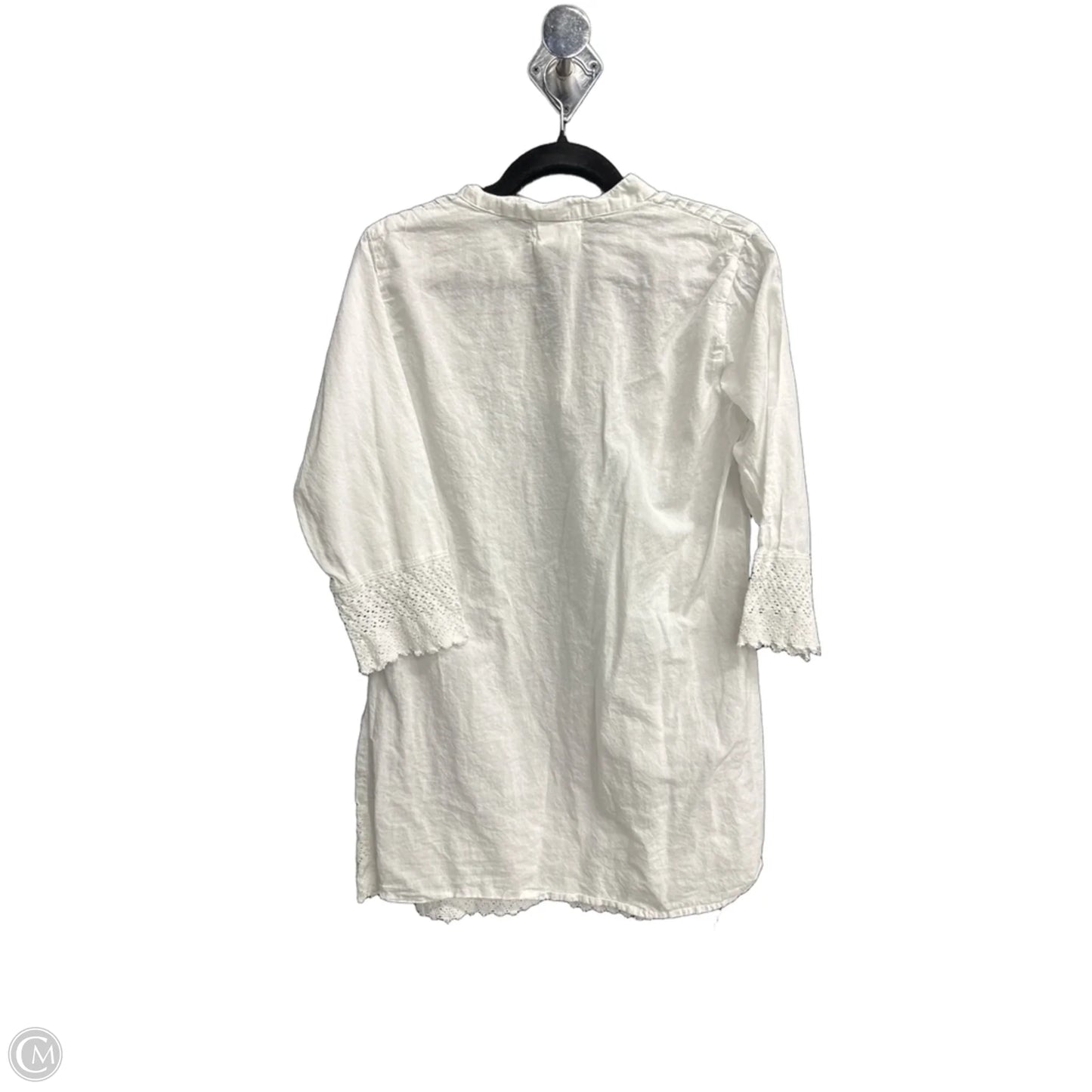 Top Long Sleeve By Ashley Taylor In White, Size: S