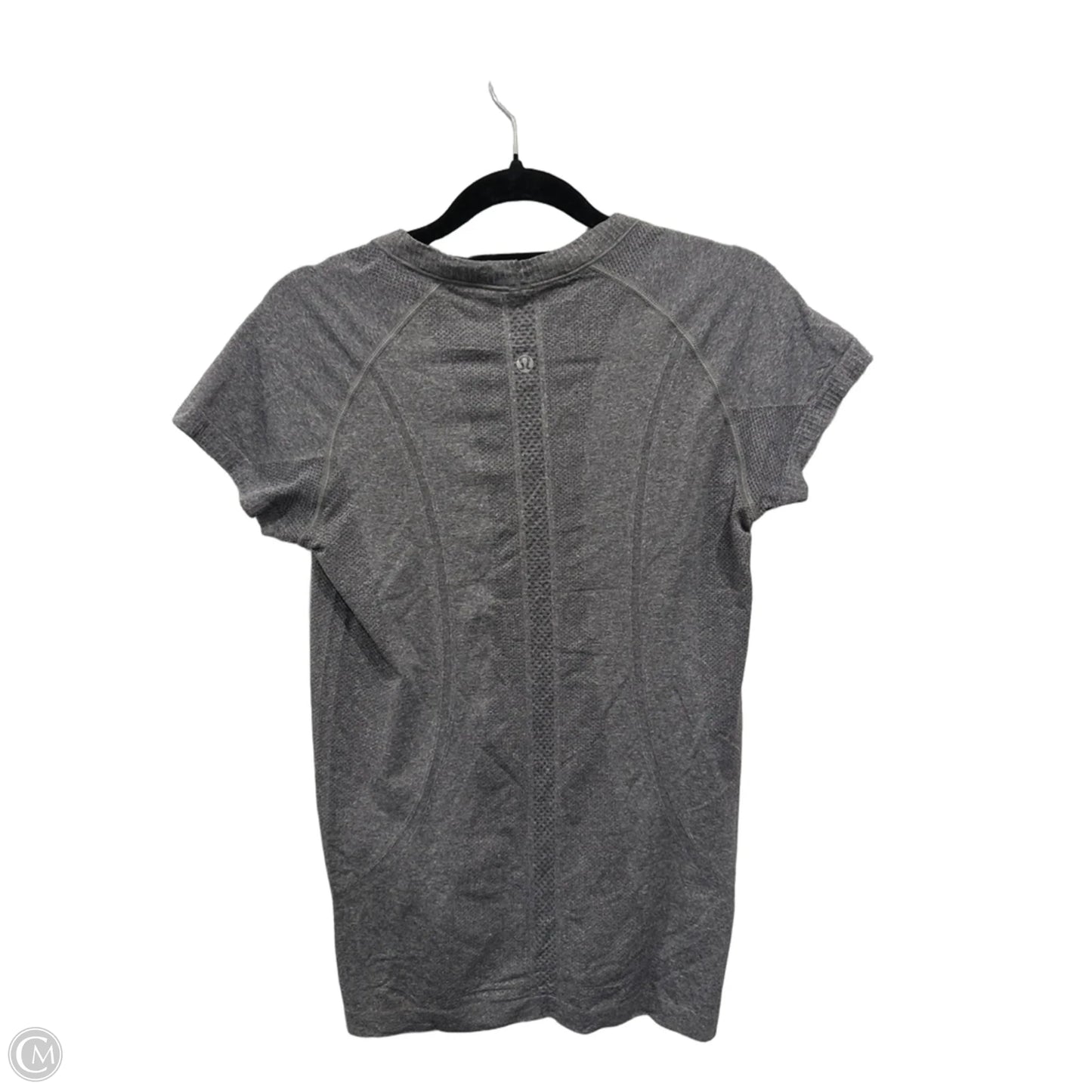 Athletic Top Short Sleeve By Lululemon In Grey, Size: M