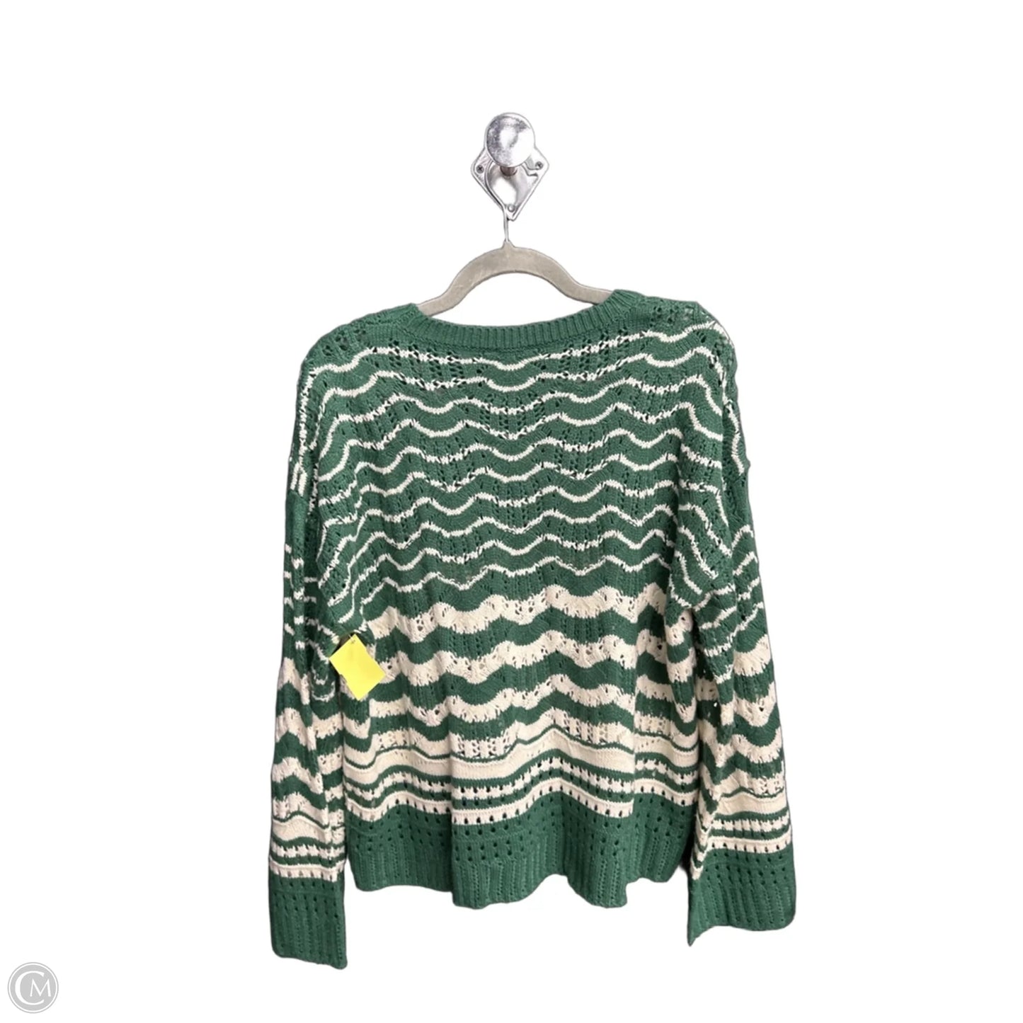 Sweater By Jodifl In Green & White, Size: L