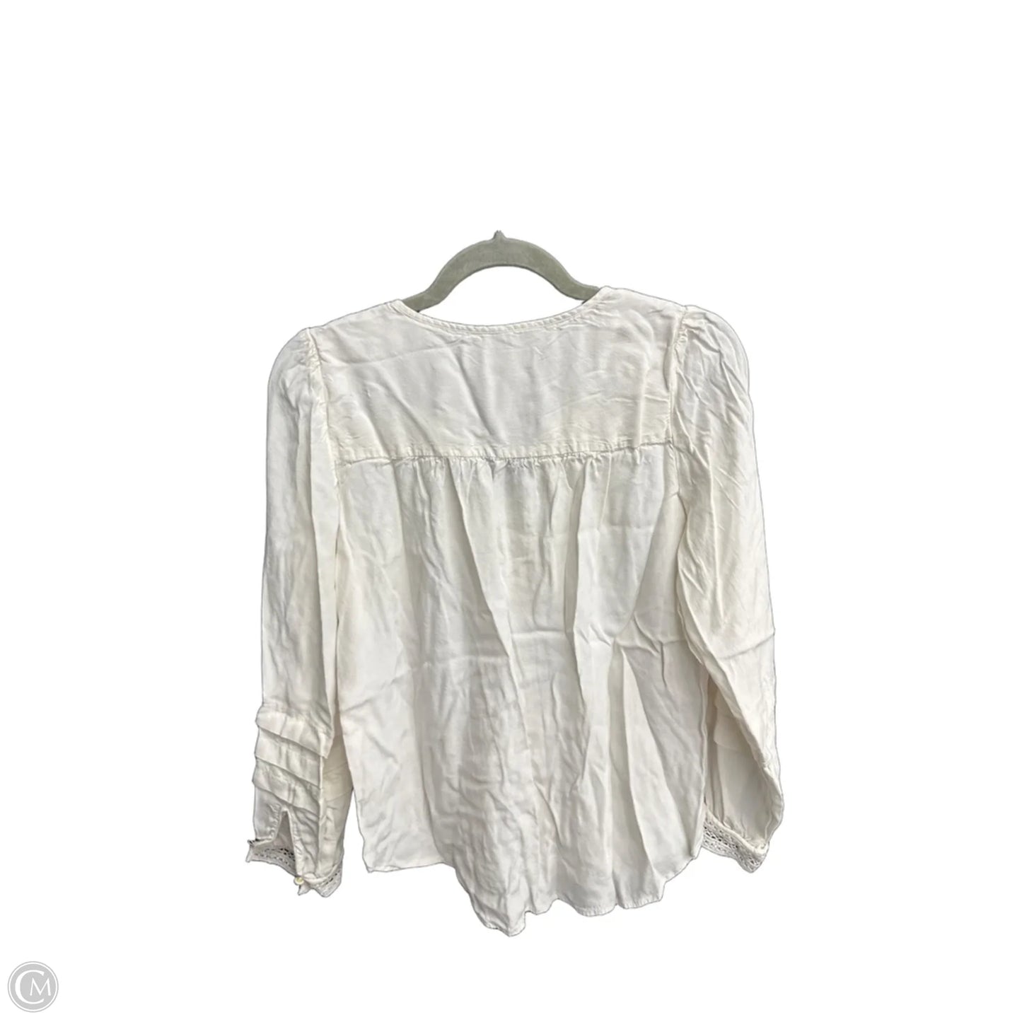 Top Long Sleeve By Loft In White, Size: S