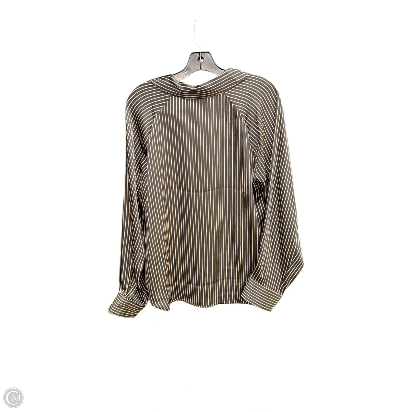 Top Long Sleeve By Evereve In Striped Pattern, Size: L