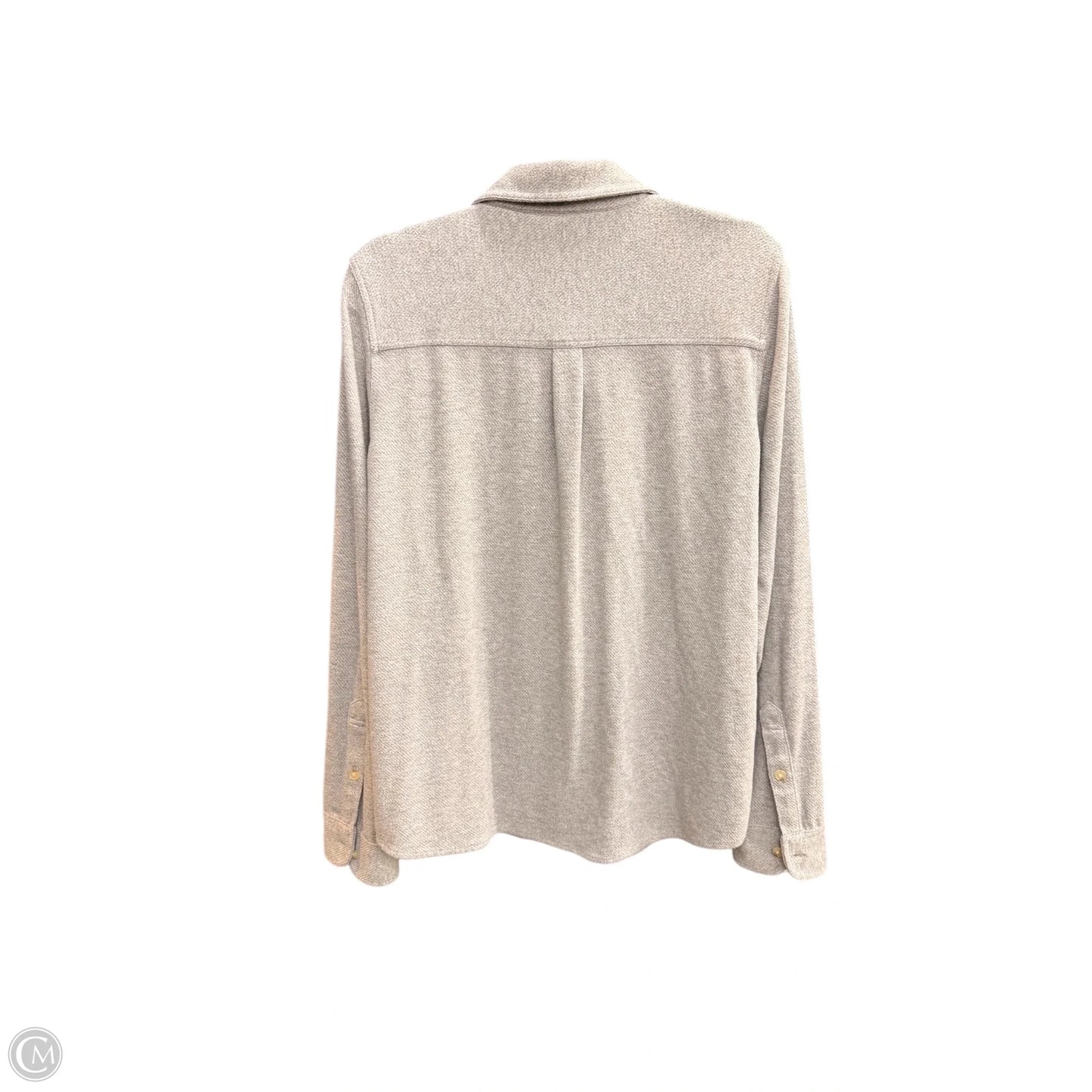 Top Long Sleeve By Faherty In Grey, Size: L