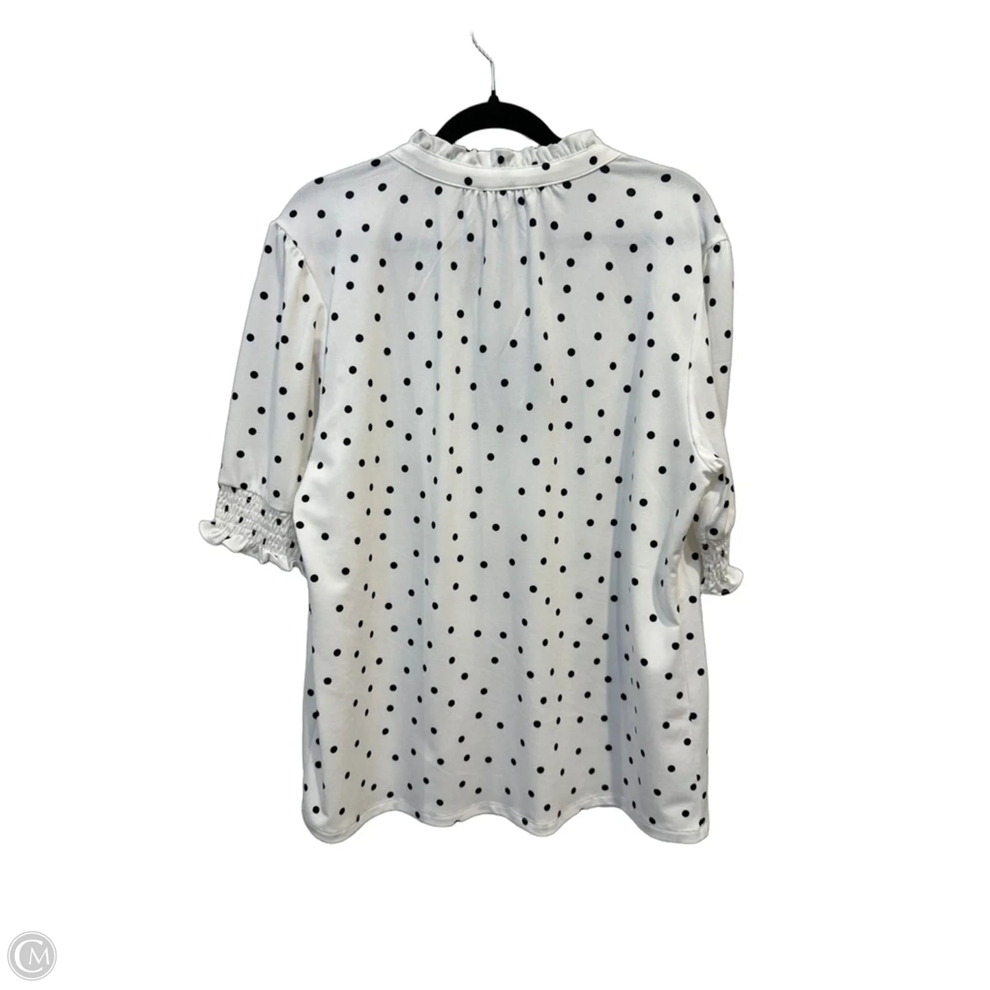 Top Short Sleeve By Adrianna Papell In Polkadot Pattern, Size: Xl