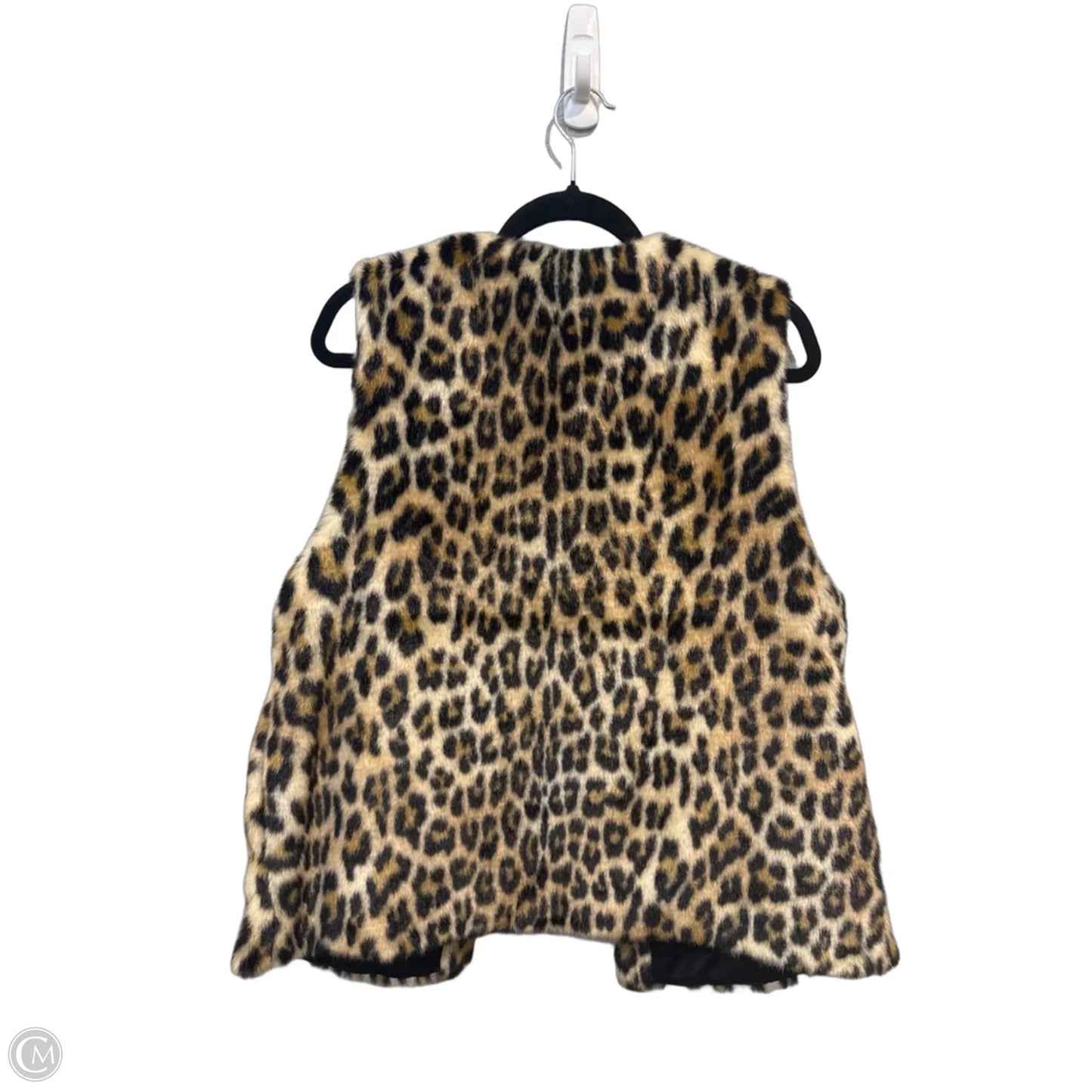 Vest Faux Fur & Sherpa By Talbots In Animal Print, Size: L
