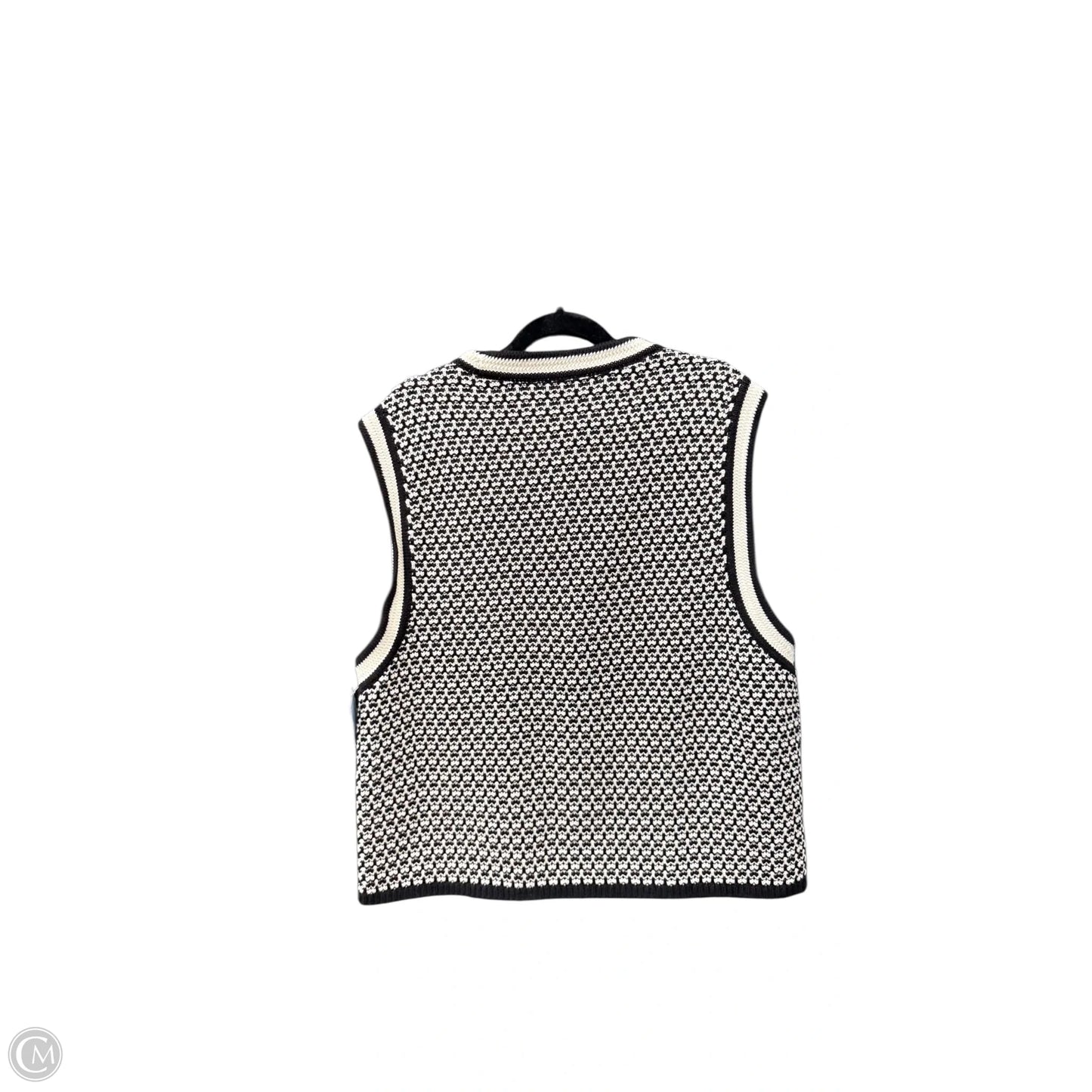 Vest Sweater By Ann Taylor In Black & White, Size: Xxl