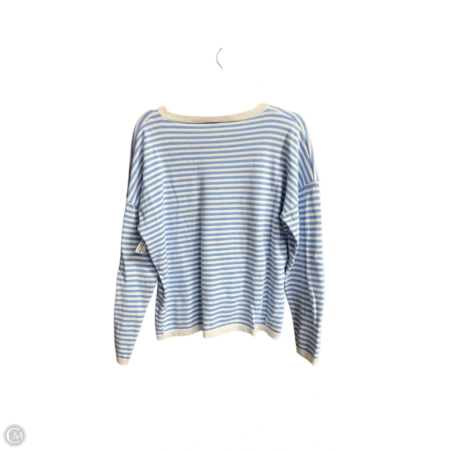 Top Long Sleeve By Clothes Mentor In Blue & White, Size: M