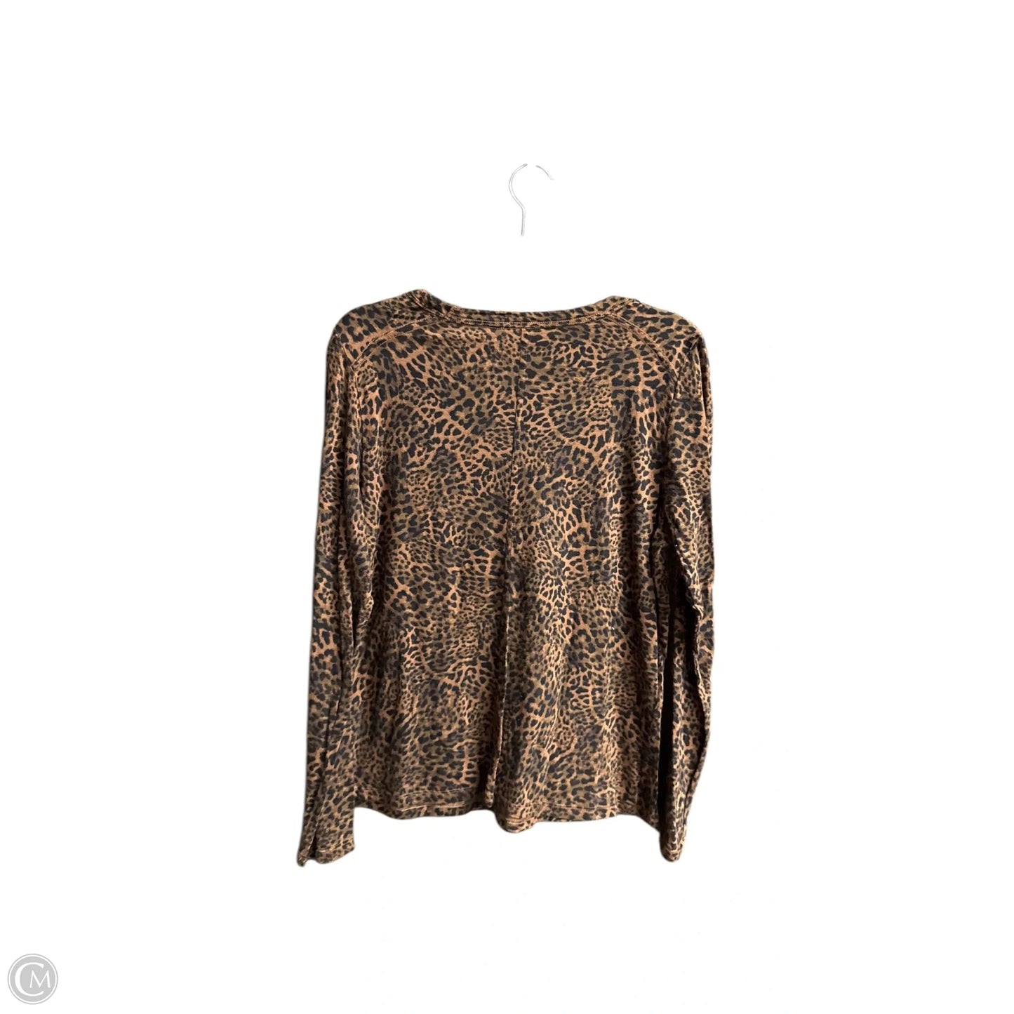 Top Long Sleeve Basic By Banana Republic In Animal Print, Size: L