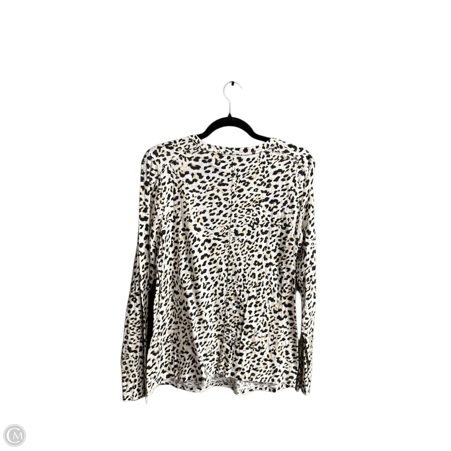 Top Long Sleeve Basic By Banana Republic In Animal Print, Size: L