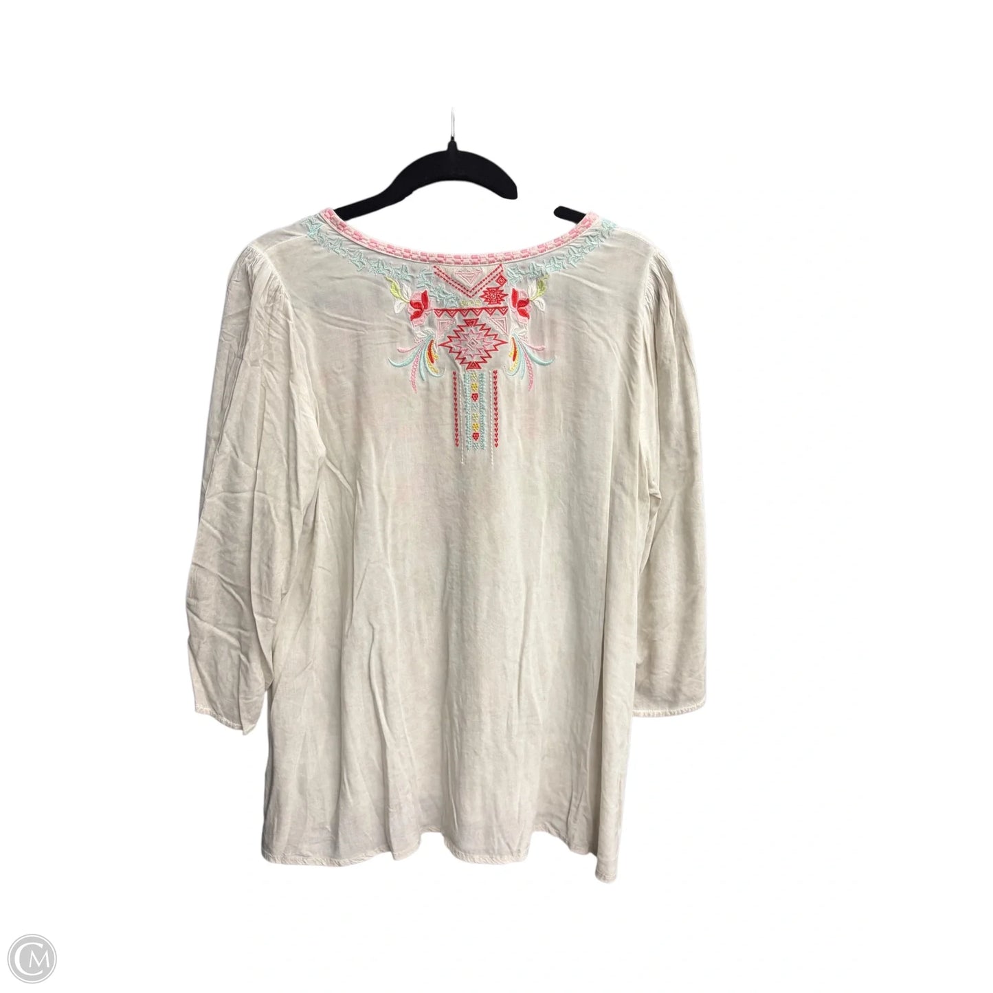 Top 3/4 Sleeve By Clothes Mentor In Cream, Size: L